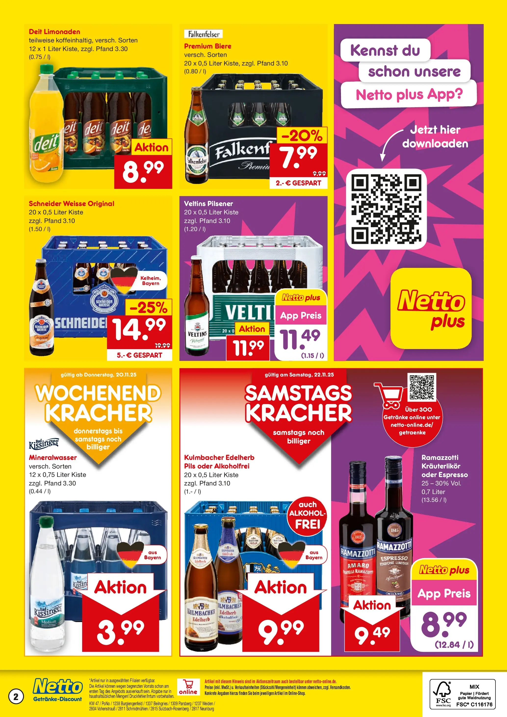 Netto Marken-Discount prospekt Sulzbach-Rosenberg	 (ab 17.11.2025) » Angebote | Seite: 2 | Produkte: Bad, Pils, Ramazzotti, Veltins