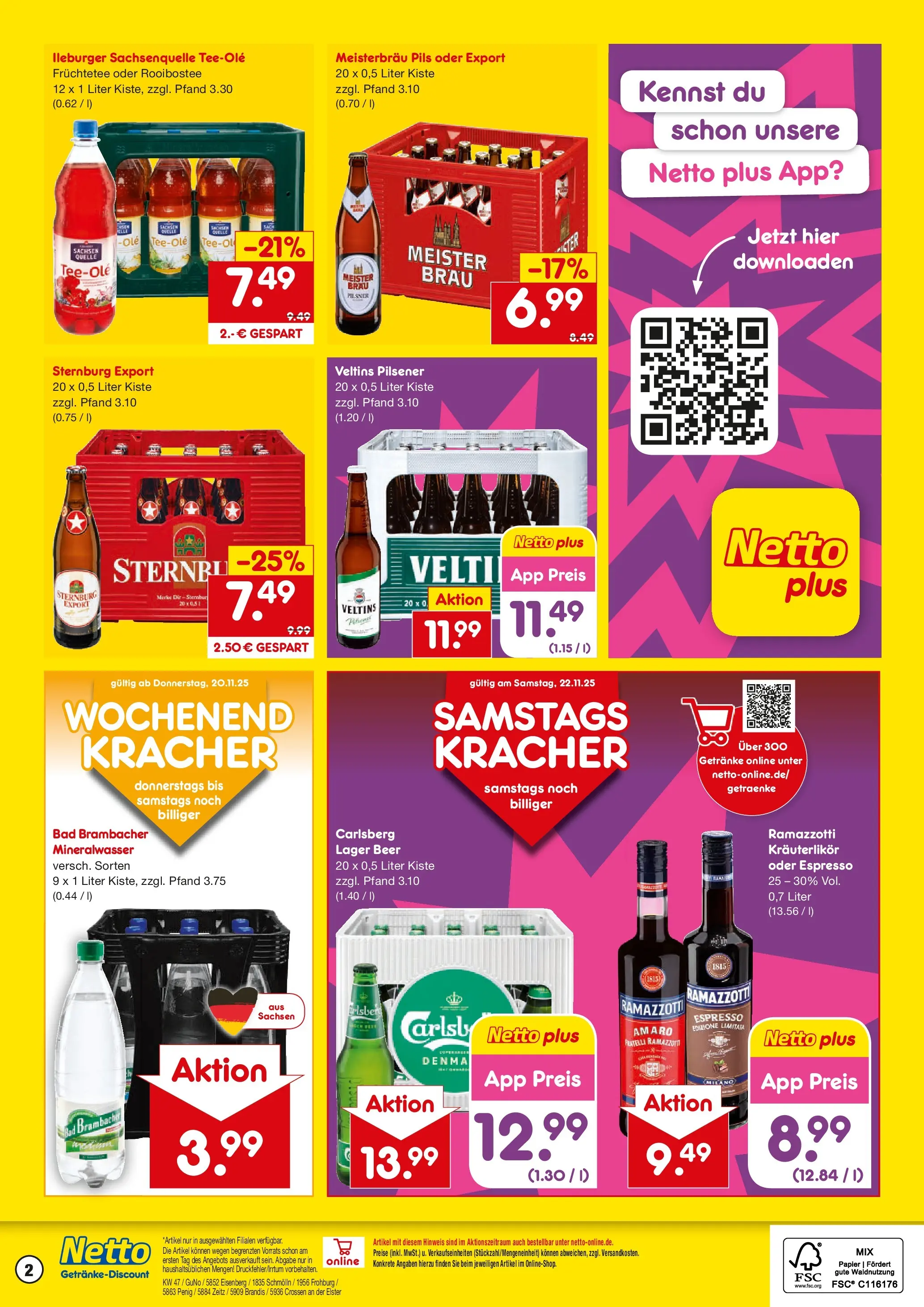 Netto Marken-Discount prospekt Penig	 (ab 16.11.2025) » Angebote | Seite: 2 | Produkte: Bad, Mineralwasser, Ramazzotti, Veltins