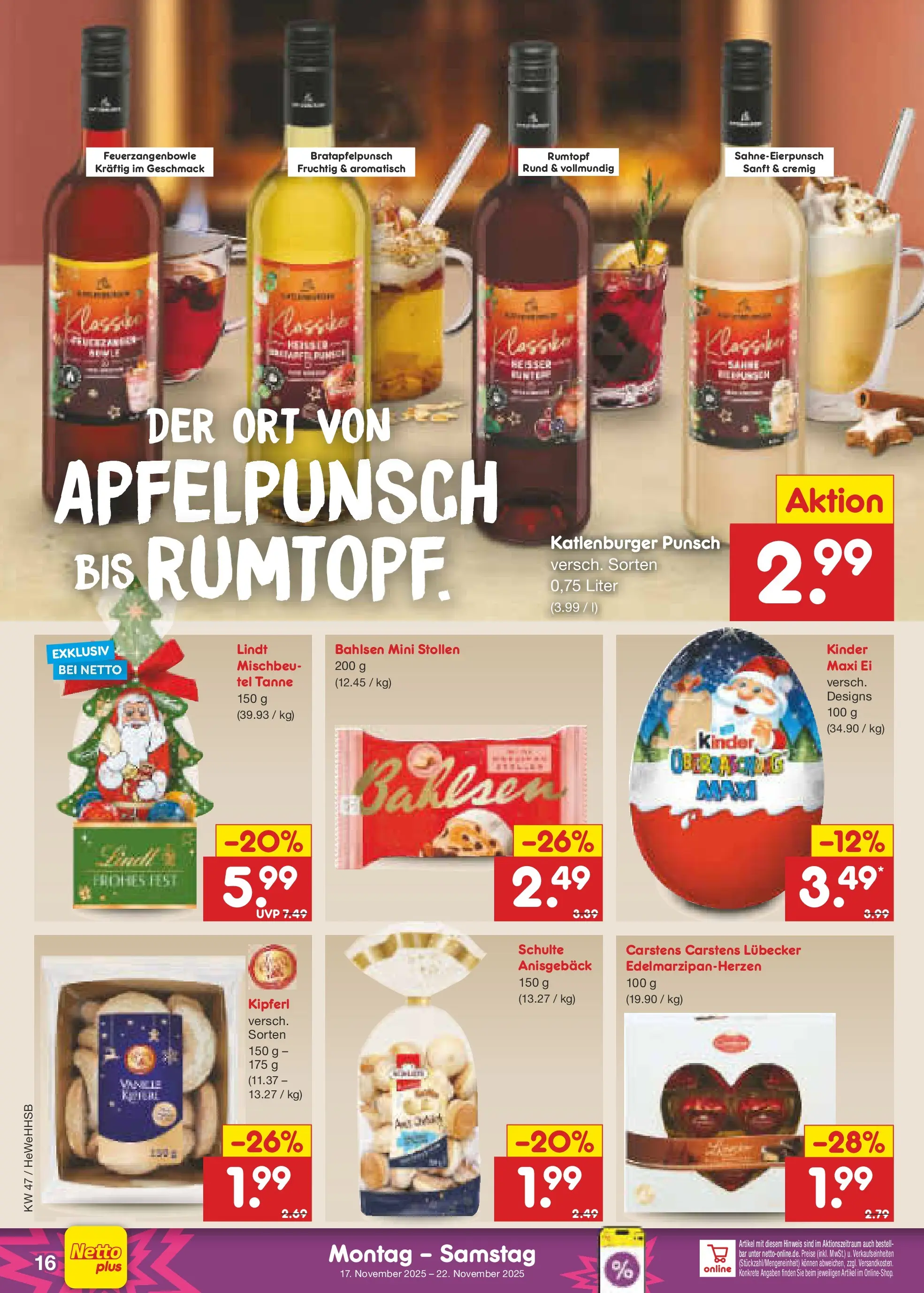 Netto Marken-Discount prospekt Brietlingen	 (ab 16.11.2025) » Angebote | Seite: 18 | Produkte: Lindt
