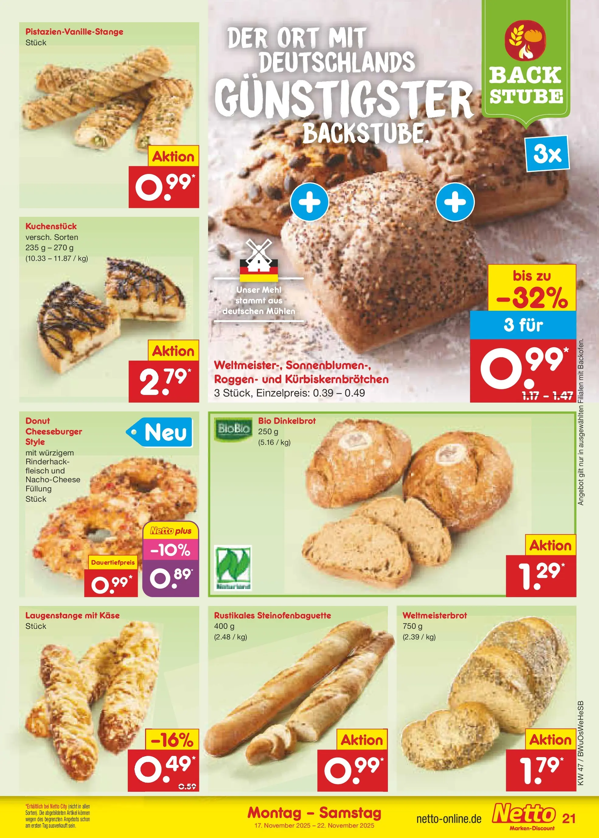 Netto Marken-Discount prospekt Osterode	 (ab 16.11.2025) » Angebote | Seite: 23 | Produkte: Mehl, Käse, Fleisch