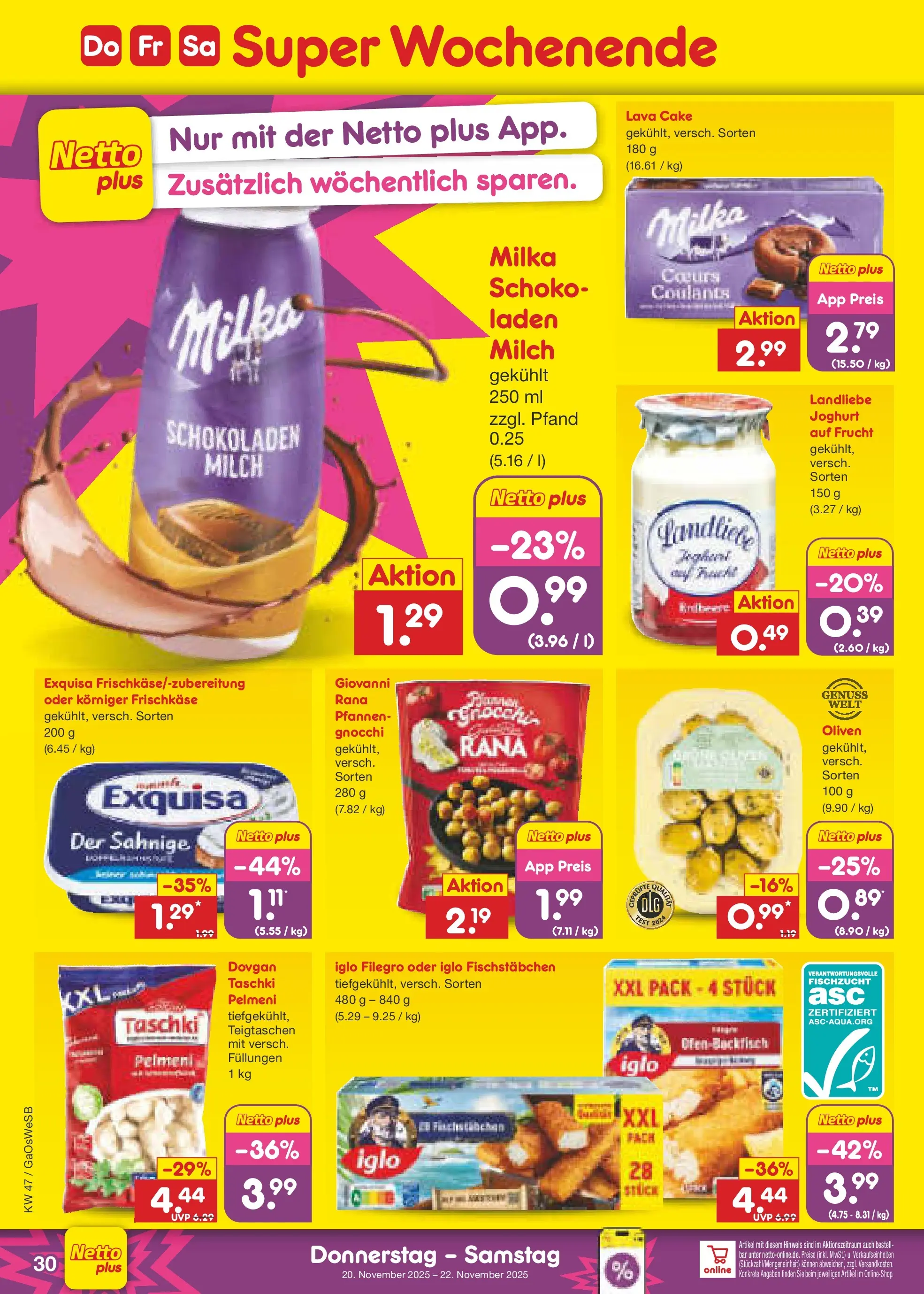 Netto Marken-Discount prospekt Moormerland	 (ab 17.11.2025) » Angebote | Seite: 38 | Produkte: Ofen, Milch, Joghurt, Exquisa