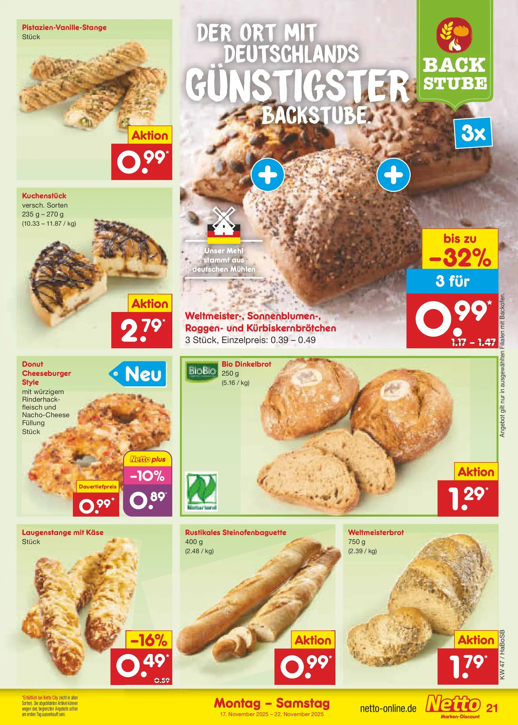 Netto Marken-Discount prospekt Schwerte-Geisecke	 (ab 17.11.2025) » Angebote | Seite: 23 | Produkte: Mehl, Käse, Fleisch