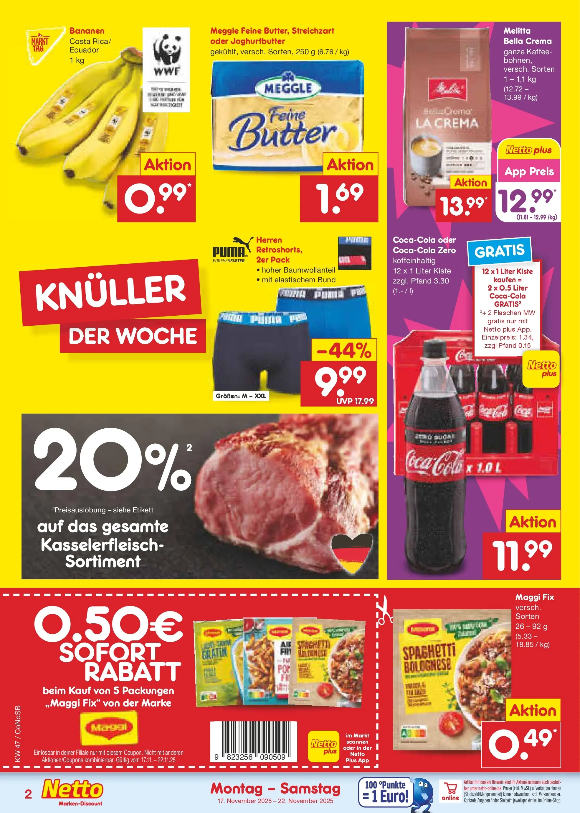 Netto Marken-Discount prospekt Kloster Lehnin (ab 16.11.2025) » Angebote | Seite: 2 | Produkte: Melitta, Coca cola, Maggi, Bananen Netto Marken-Discount prospekt Kloster Lehnin (ab 16.11.2025) » Angebote | Seite: 2 | Produkte: Melitta, Coca cola, Maggi, Bananen