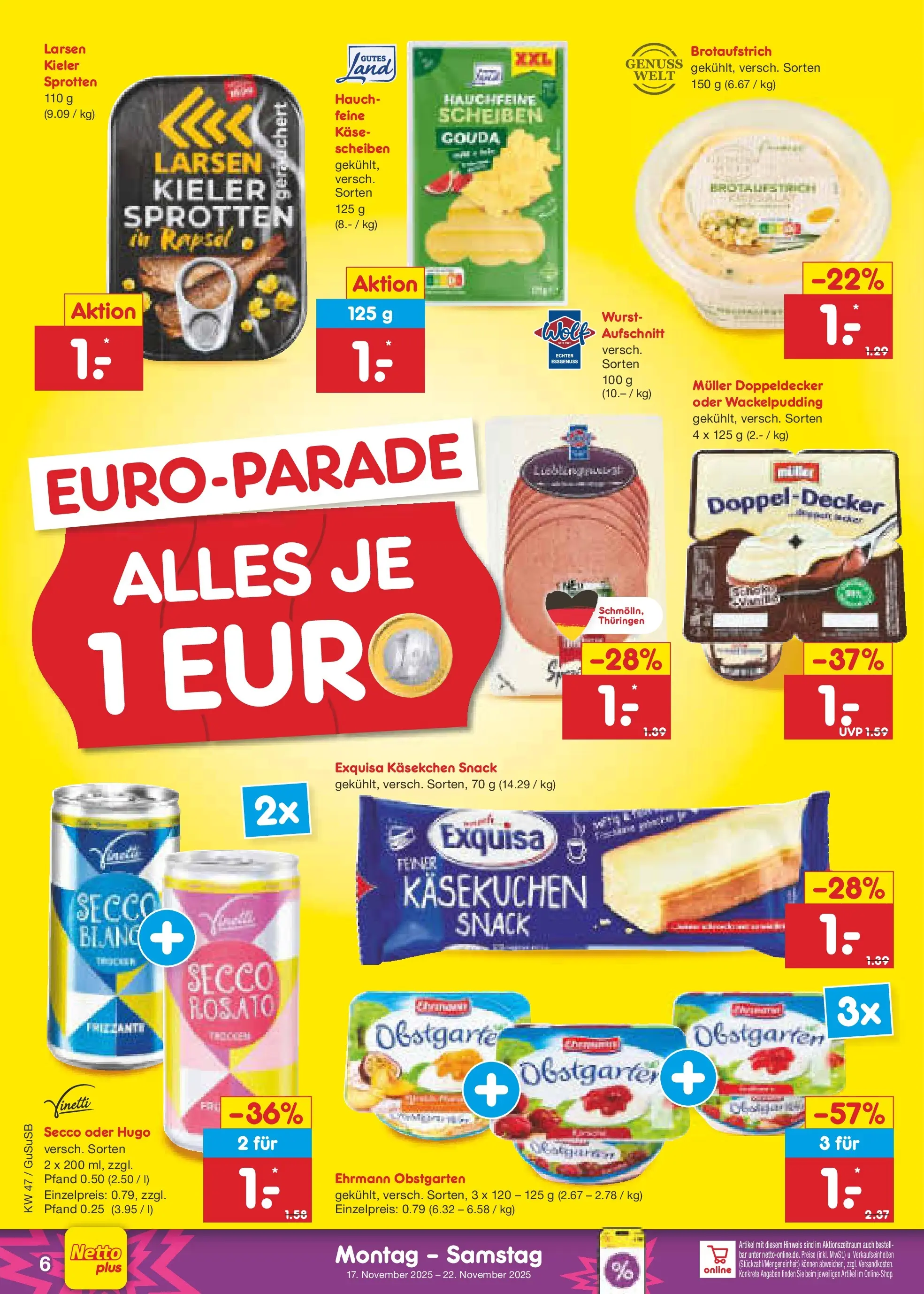 Netto Marken-Discount prospekt Rodewisch	 (ab 16.11.2025) » Angebote | Seite: 6 | Produkte: Käse, Rapsöl, Gouda, Wurst