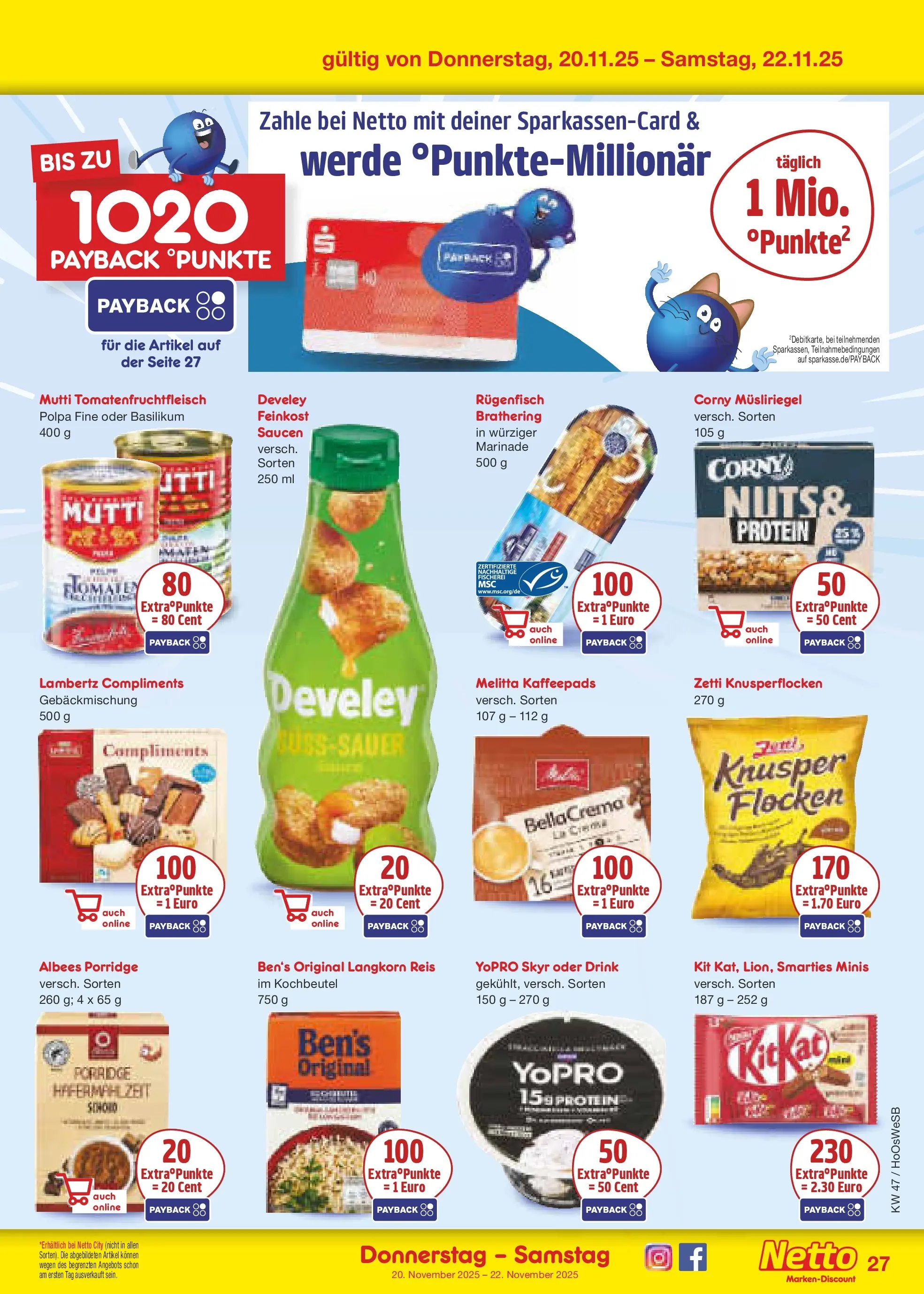 Netto Marken-Discount prospekt Braunschweig-Lamme	 (ab 16.11.2025) » Angebote | Seite: 35 | Produkte: Melitta, Smarties, Reis, Flocken