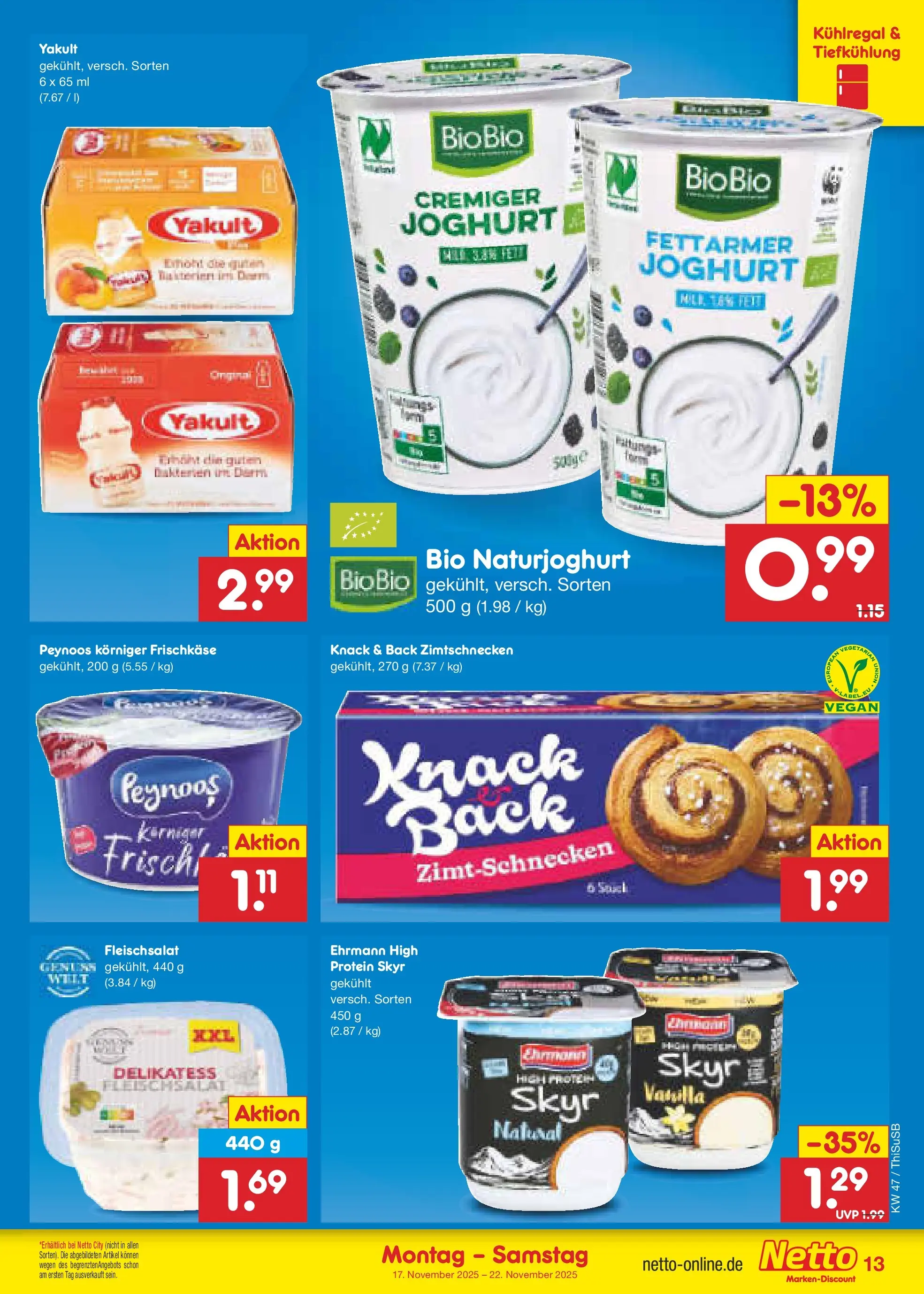 Netto Marken-Discount prospekt Pirna	 (ab 16.11.2025) » Angebote | Seite: 13 | Produkte: Joghurt, Skyr, Frischkase