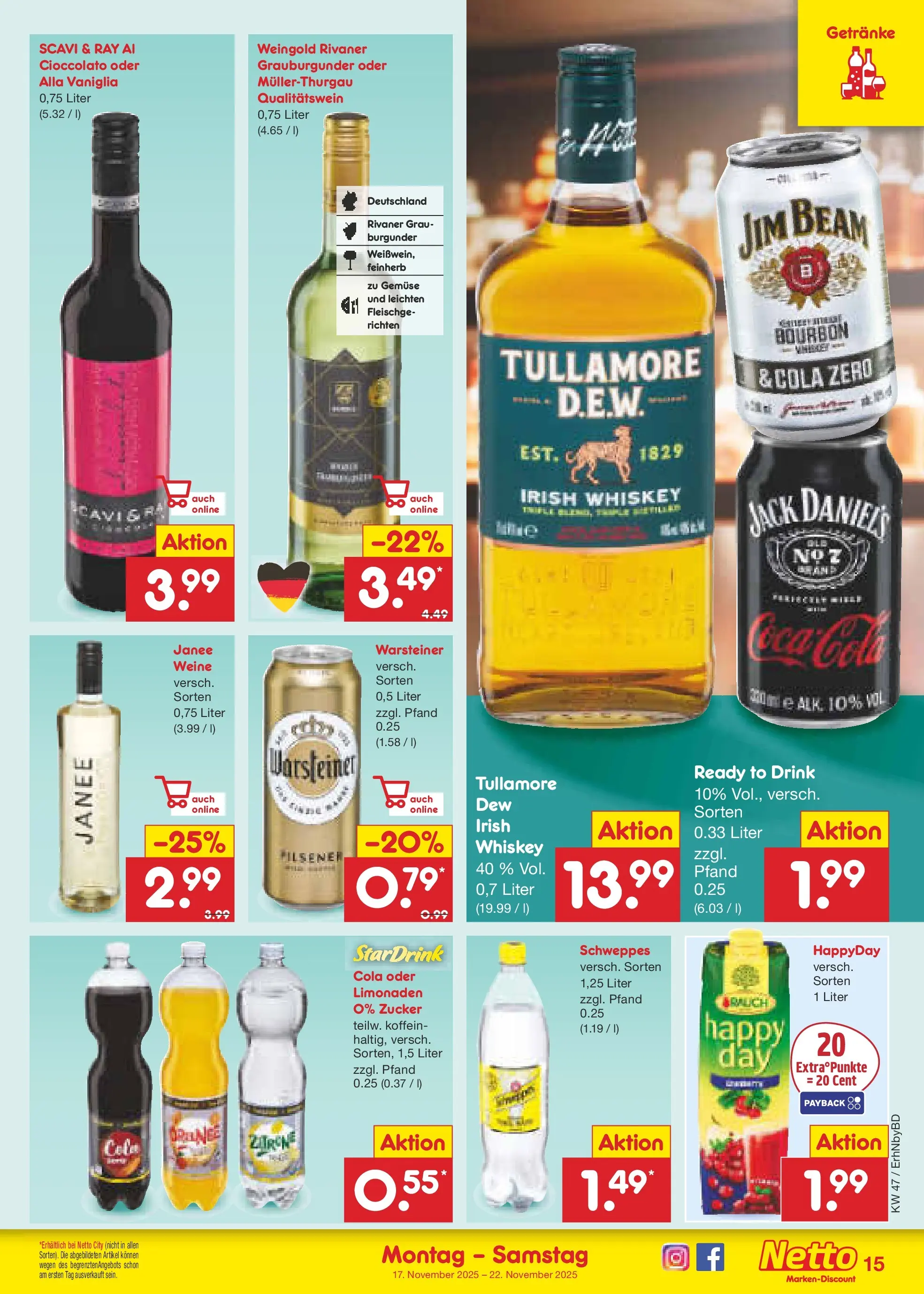 Netto Marken-Discount prospekt Ergolding	 (ab 17.11.2025) » Angebote | Seite: 15 | Produkte: Cola, Gemüse, Zucker, Zitrone