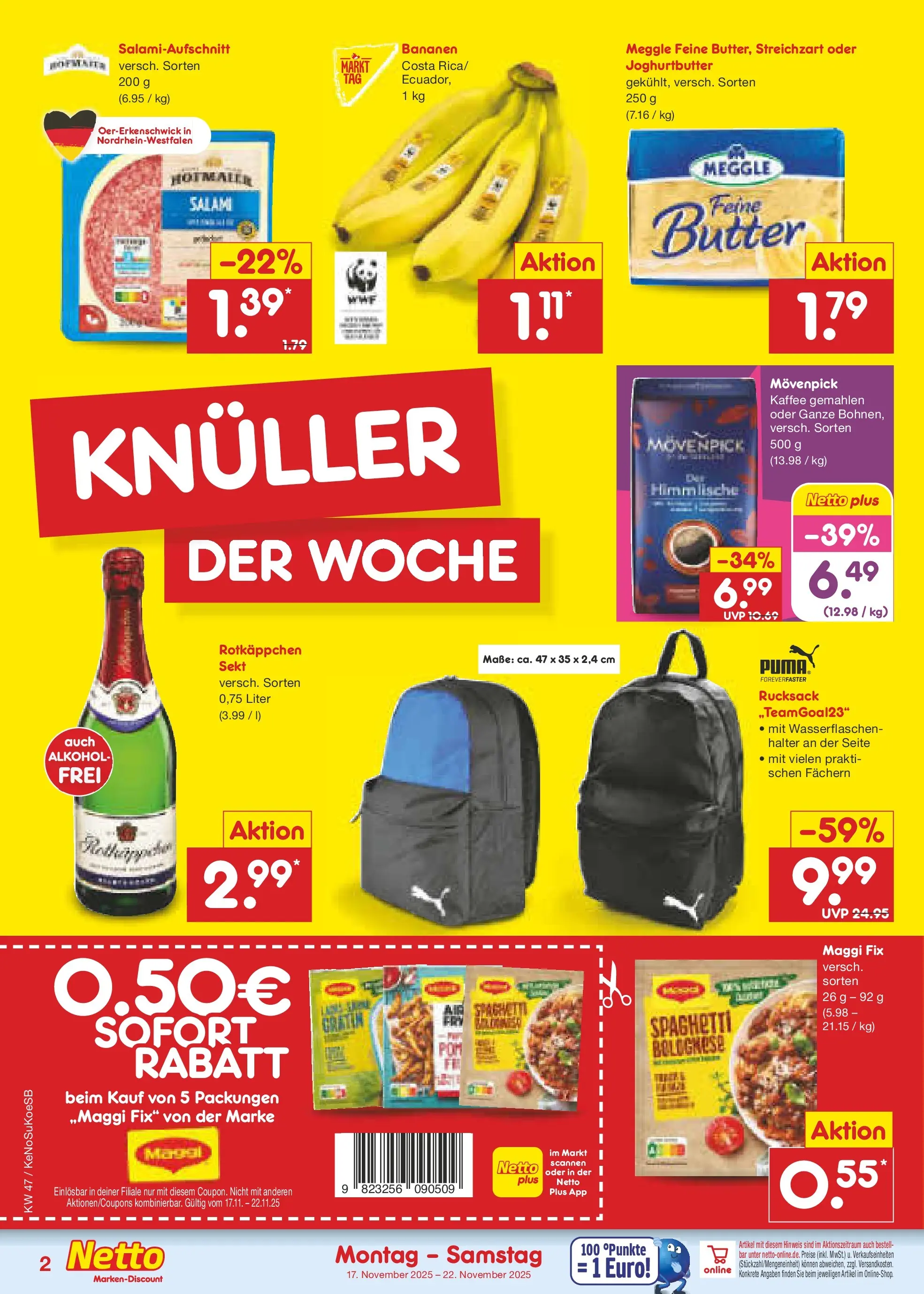 Netto Marken-Discount prospekt Kruft	 (ab 16.11.2025) » Angebote | Seite: 2 | Produkte: Maggi, Kaffee, Rotkäppchen, Rucksack