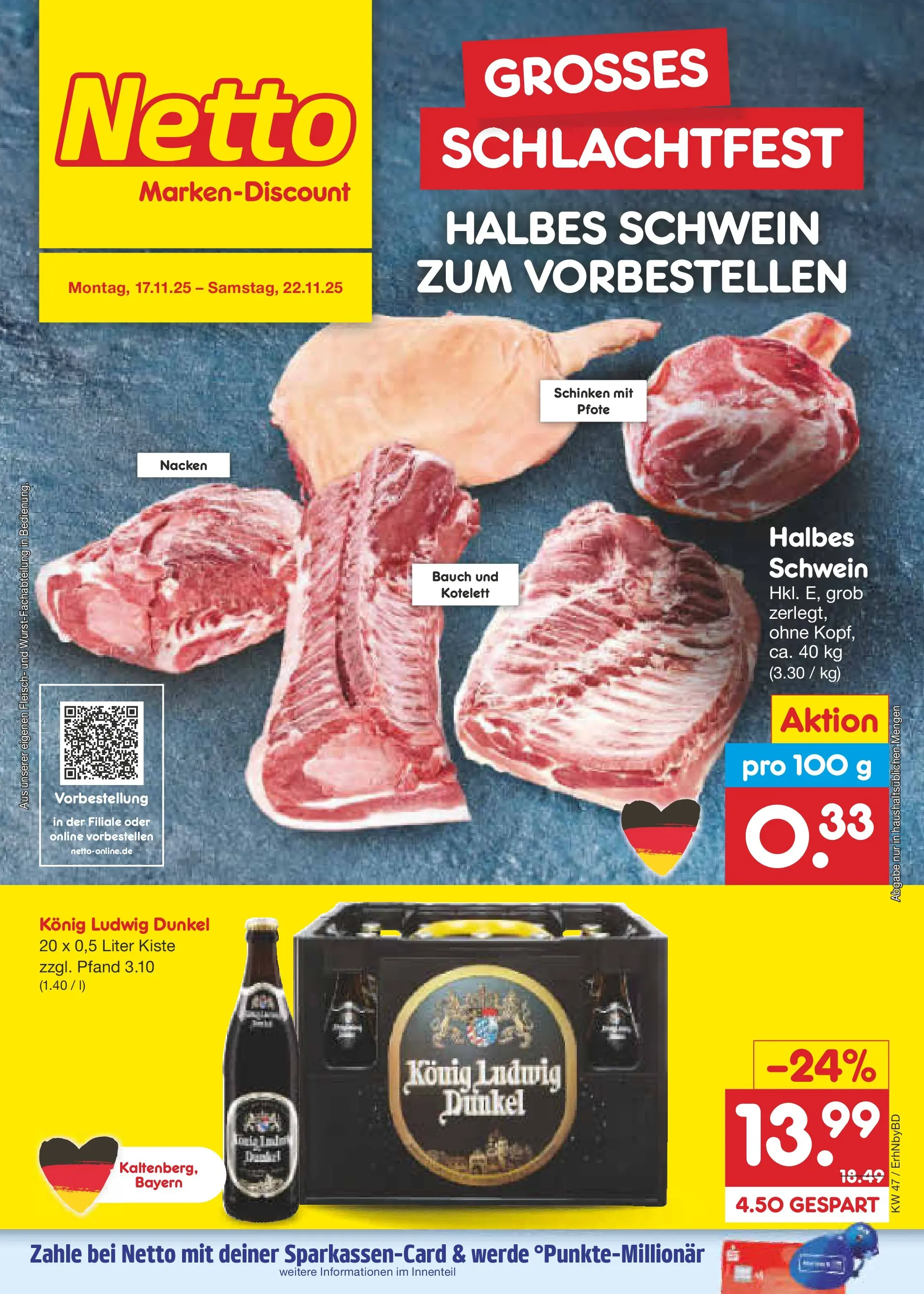 Netto Marken-Discount prospekt Ergolding	 (ab 17.11.2025) » Angebote | Seite: 24 | Produkte: Schinken, Fleisch