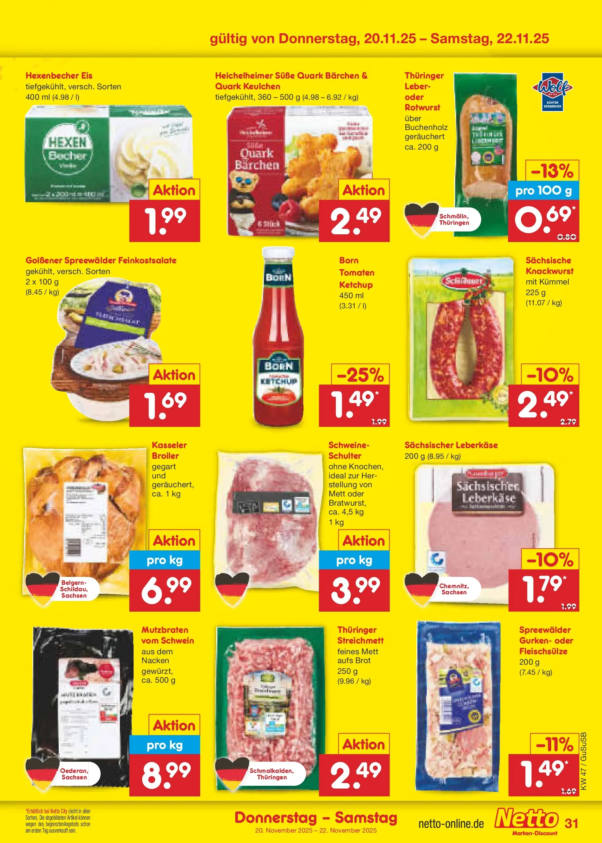 Netto Marken-Discount prospekt Rodewisch	 (ab 16.11.2025) » Angebote | Seite: 39 | Produkte: Tomaten, Brot, Gurken, Eis