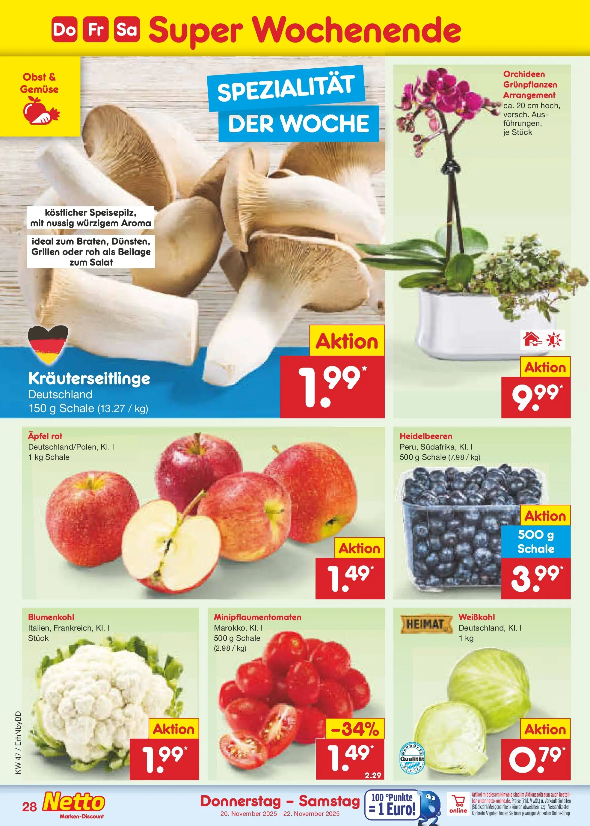 Netto Marken-Discount prospekt Ergolding	 (ab 17.11.2025) » Angebote | Seite: 36 | Produkte: Gemüse, Obst, Blumenkohl, Salat