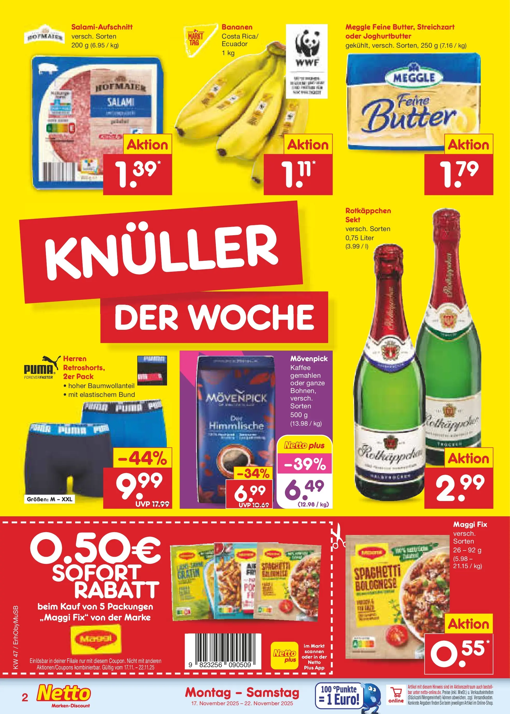 Netto Marken-Discount prospekt Mauern	 (ab 16.11.2025) » Angebote | Seite: 2 | Produkte: Rotkappchen sekt, Kaffee, Sekt, Salami