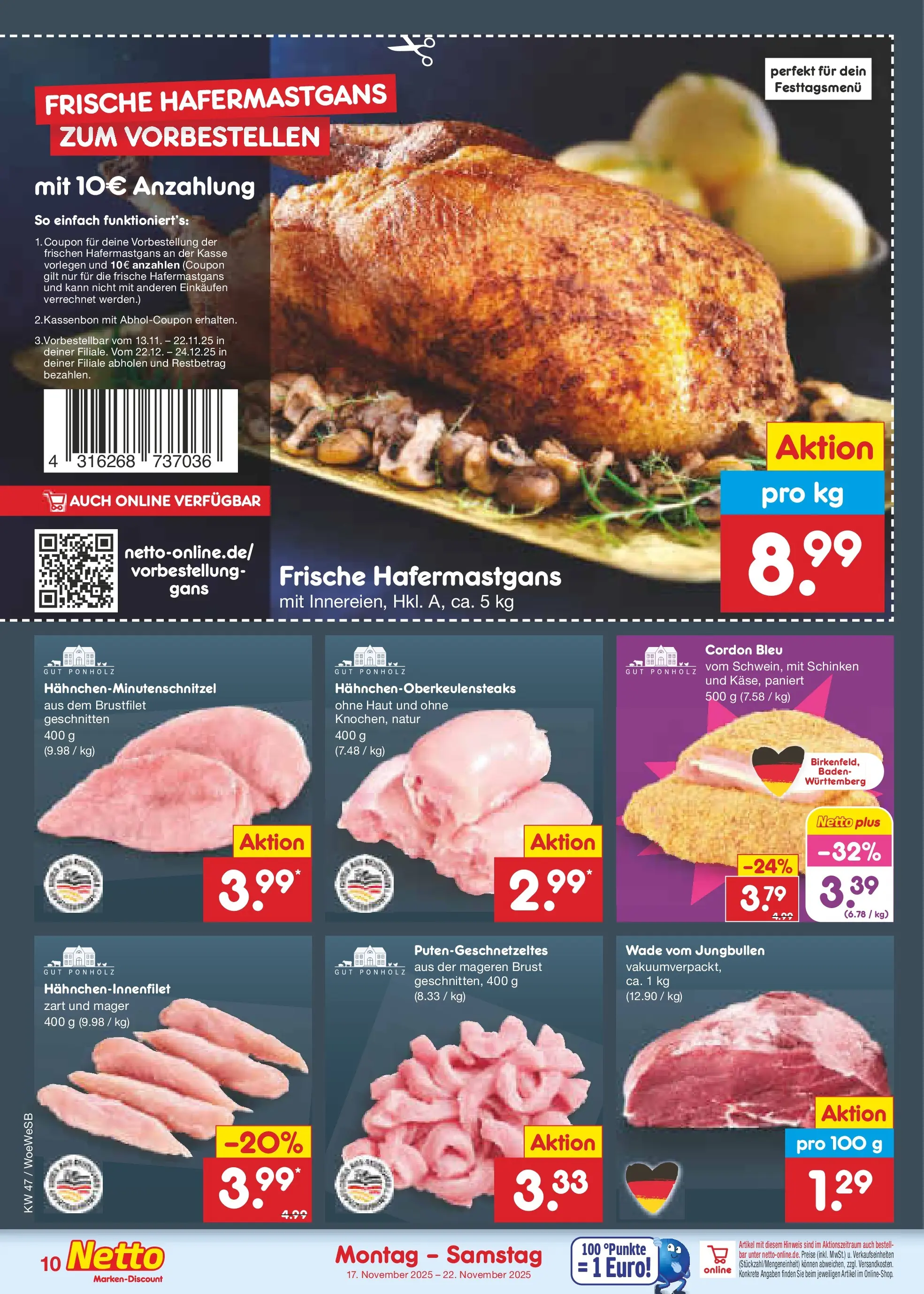 Netto Marken-Discount prospekt Katzweiler	 (ab 16.11.2025) » Angebote | Seite: 10 | Produkte: Schinken