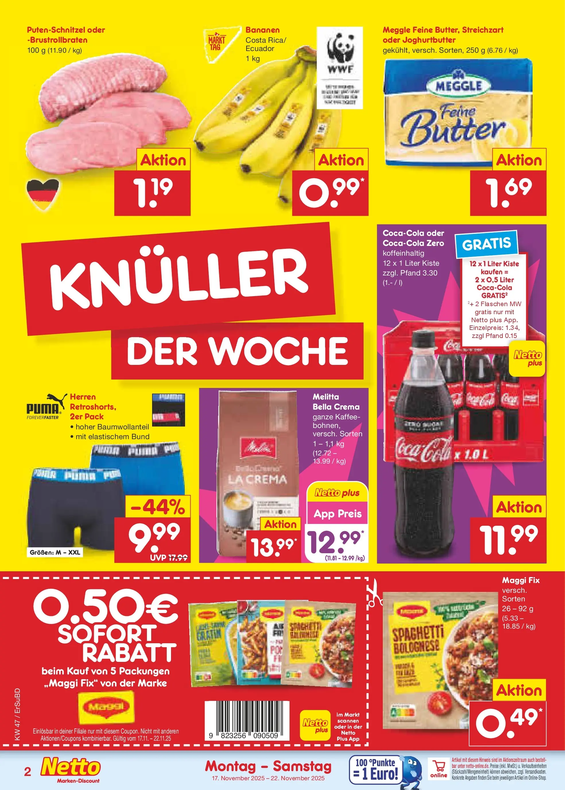 Netto Marken-Discount prospekt Jena-Lobeda	 (ab 17.11.2025) » Angebote | Seite: 2 | Produkte: Maggi, Cola, Bananen, Maggi fix