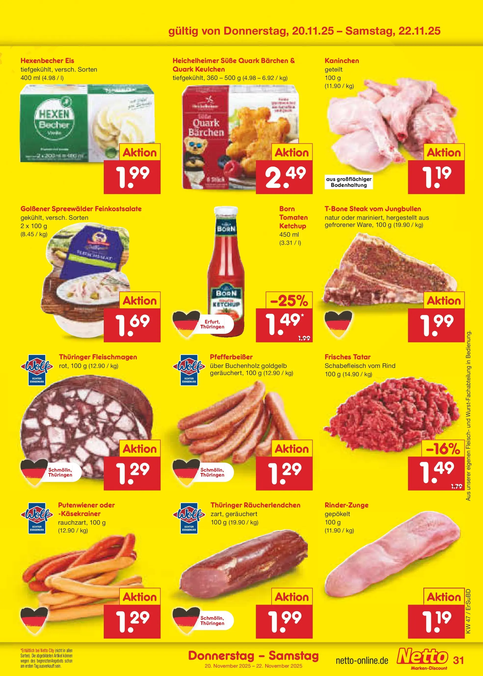 Netto Marken-Discount prospekt Jena-Lobeda	 (ab 17.11.2025) » Angebote | Seite: 39 | Produkte: Quark, Tomaten, Fleisch, Eis