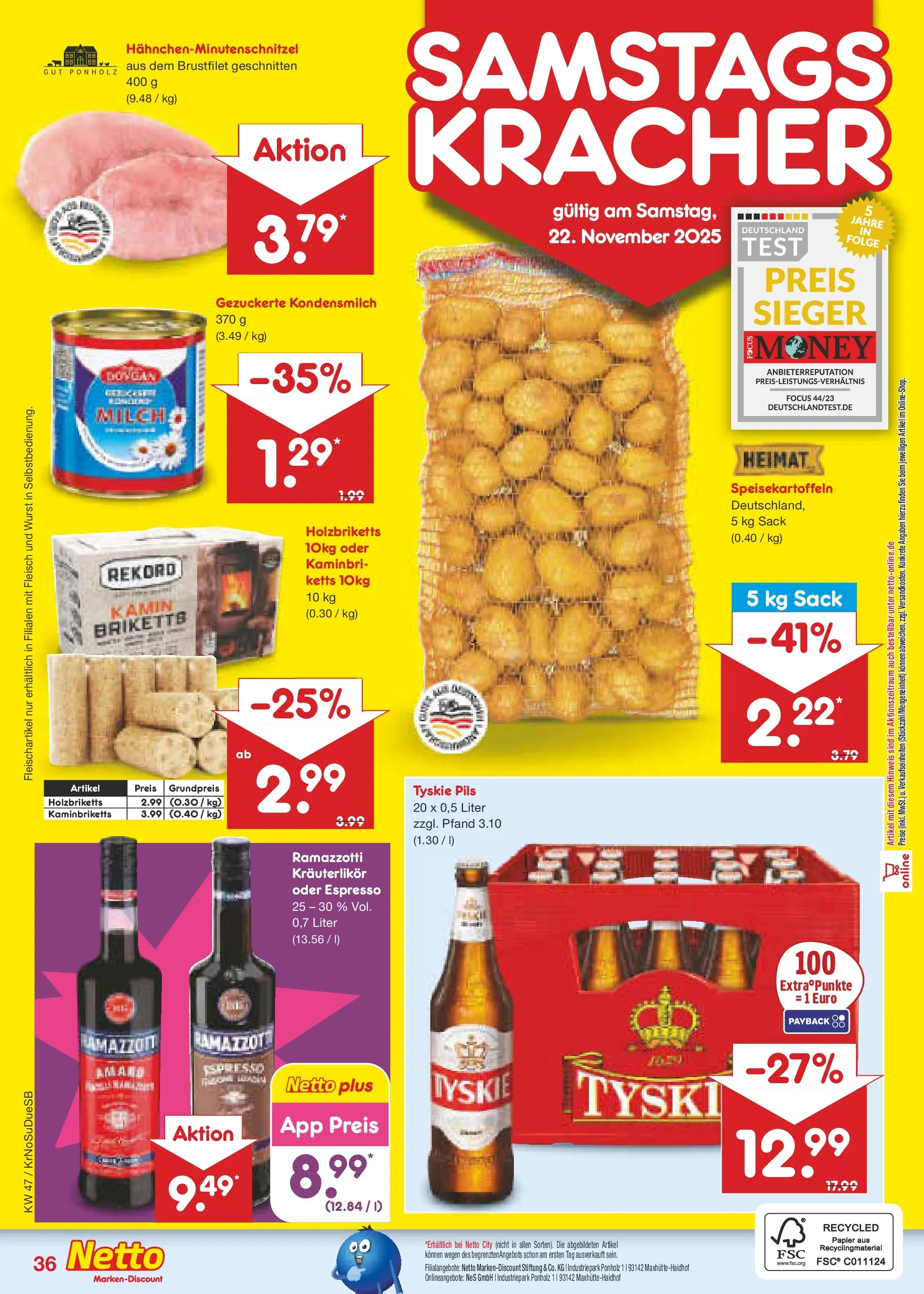 Netto Marken-Discount prospekt Jüchen	 (ab 17.11.2025) » Angebote | Seite: 44 | Produkte: Tyskie, Wurst, Fleisch, Ramazzotti