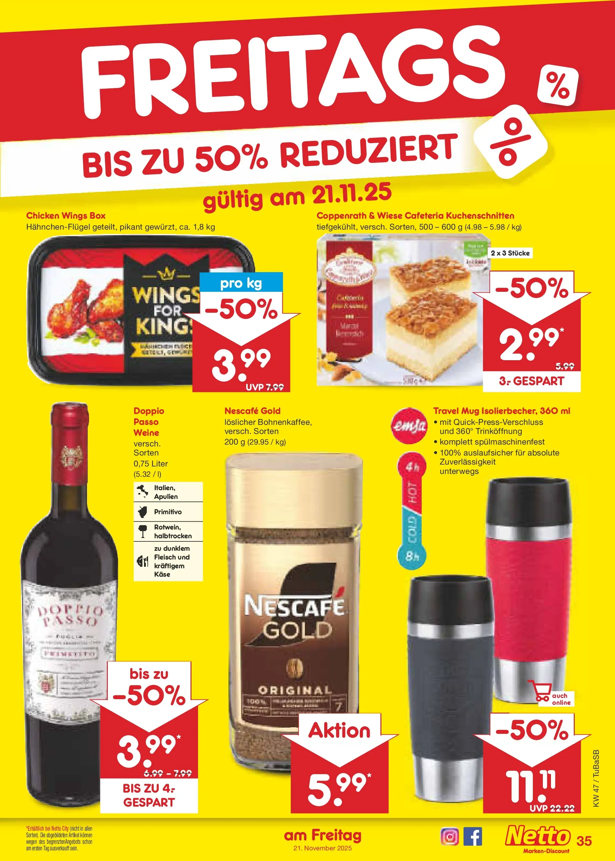 Netto Marken-Discount prospekt Lahr-Langenwinkel	 (ab 17.11.2025) » Angebote | Seite: 43 | Produkte: Käse, Box, Nescafe gold, Fleisch