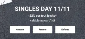 -22% sur tout le site* valable aujourd'hui