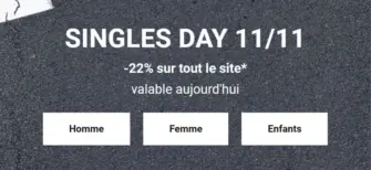 -22% sur tout le site* valable aujourd'hui