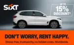 Sixt SAVE UP TO 15% ON PREMIUM & LUXURY CARS WHEN TRAVELING WITH SIXT! - au 07.12.2025