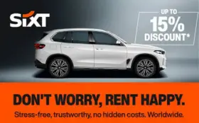 SAVE UP TO 15% ON PREMIUM & LUXURY CARS WHEN TRAVELING WITH SIXT!