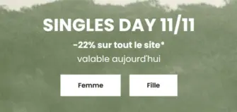 -22% sur tout le site* valable aujourd'hui