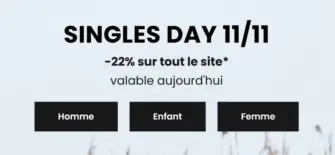 -22% sur tout le site* valable aujourd'hui