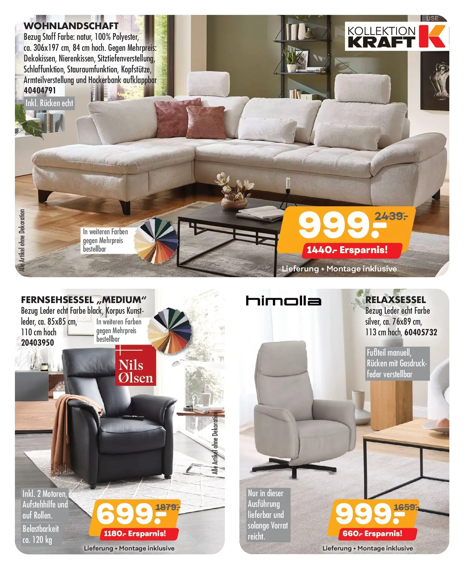 Möbel Kraft - Möbel Kraft: Stilvolle Gemütlichkeit zum Sonderpreis (ab 11.11.2025) zum Blättern | Seite: 2 | Produkte: Wohnlandschaft, Relaxsessel