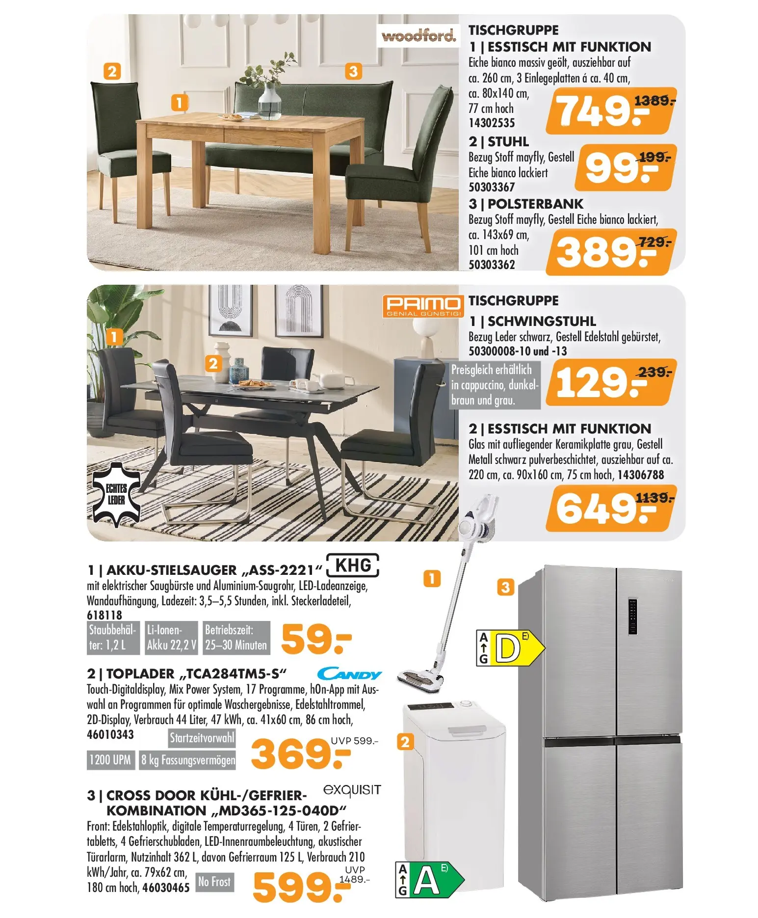 Möbel Kraft - Möbel Kraft: Stilvolle Gemütlichkeit zum Sonderpreis (ab 11.11.2025) zum Blättern | Seite: 3 | Produkte: Esstisch, Stuhl, Toplader