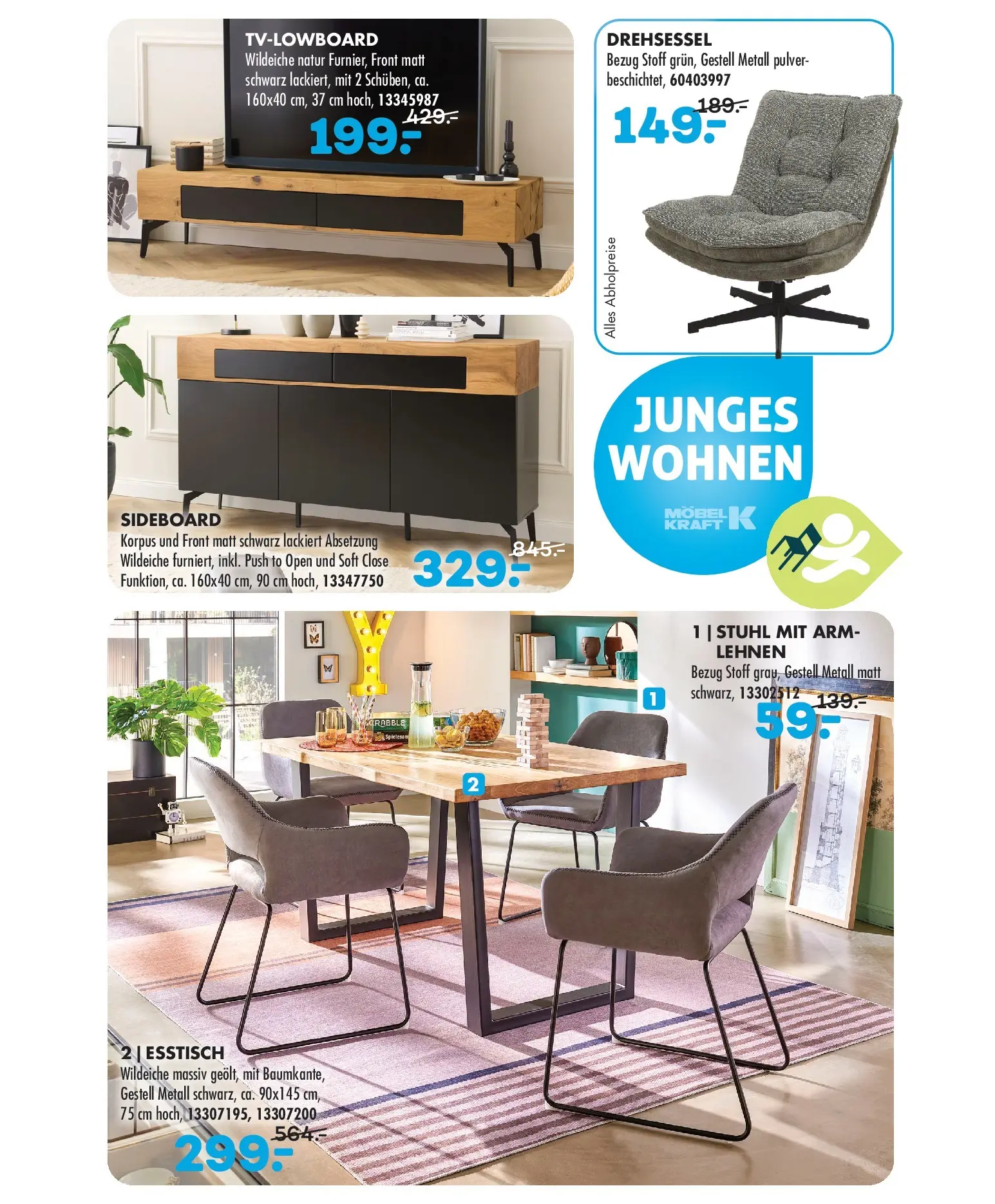 Möbel Kraft - Möbel Kraft: Stilvolle Gemütlichkeit zum Sonderpreis (ab 11.11.2025) zum Blättern | Seite: 7 | Produkte: Sideboard, Esstisch, Stuhl