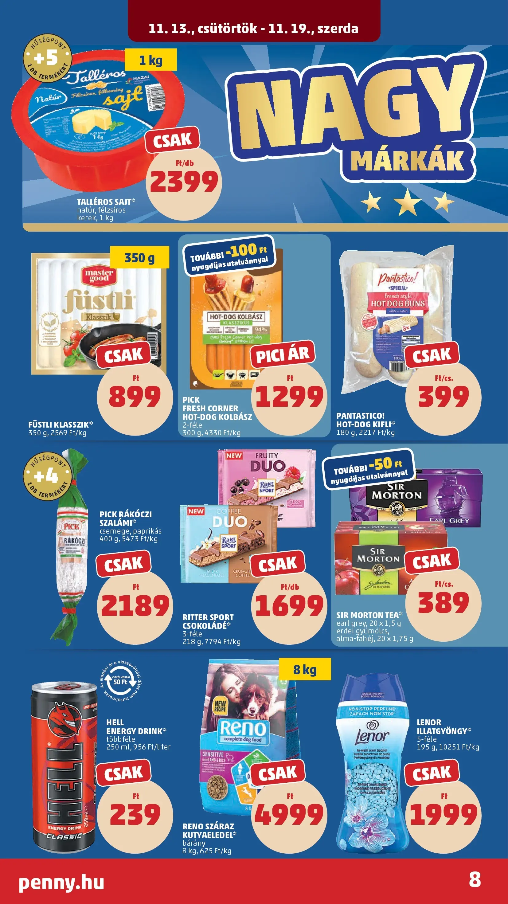 PENNY - Pennymarket újság érvényessége -2025.11.19-ig: 2025.11.12.-tól lapozható | Oldal: 8
