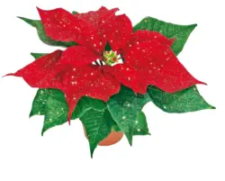 Мини коледна звезда с блясък/ без блясък