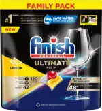 Kaufland хипермаркет FINISH Таблетки за съдомиялна All in One лимон- 120бр. - до 16-11-25