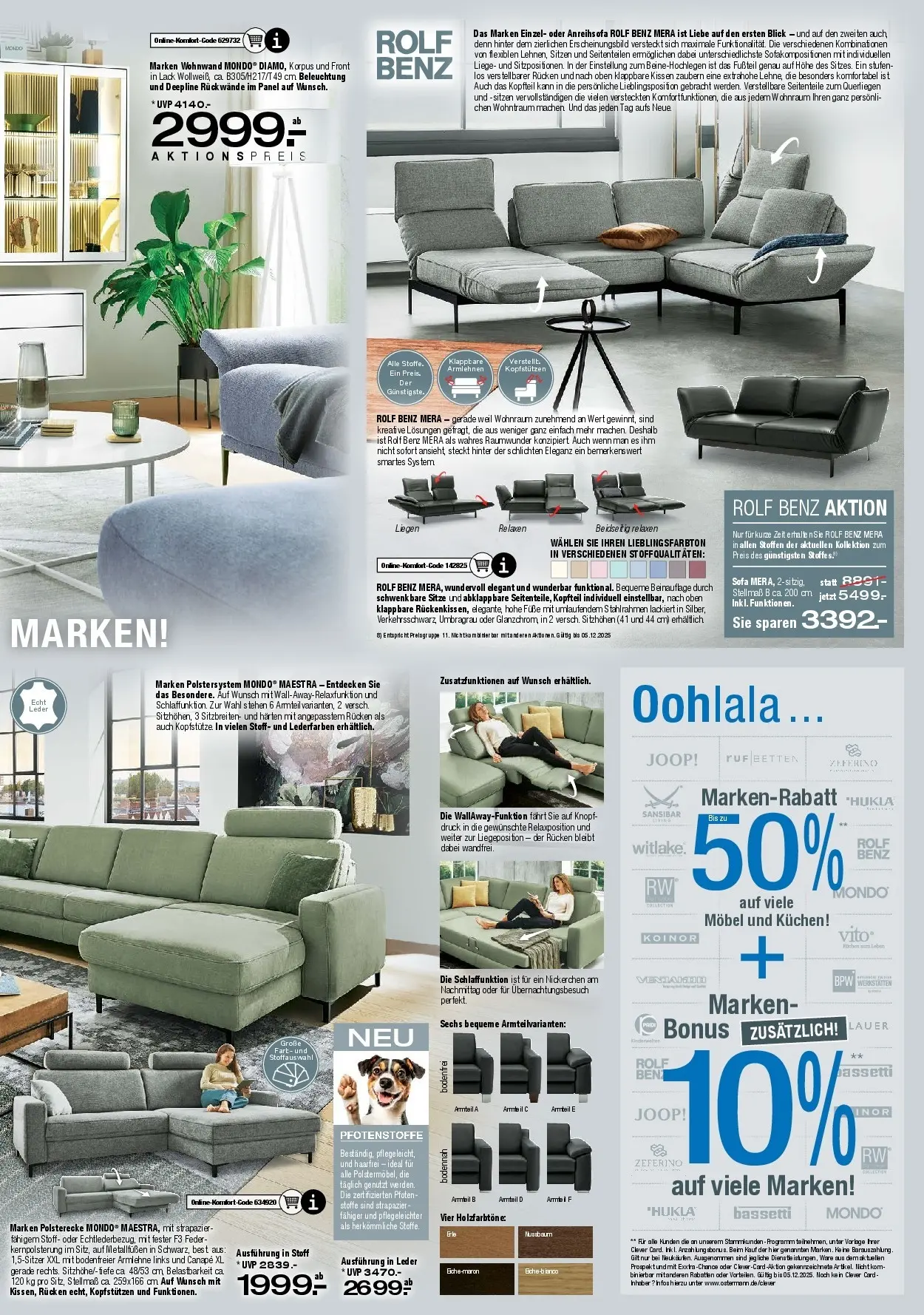 Ostermann - Möbel Ostermann: Neue Möbel wirken Wunder. (ab 15.11.2025) zum Blättern | Seite: 2 | Produkte: Wohnwand, Kissen, Liege, Kuchen
