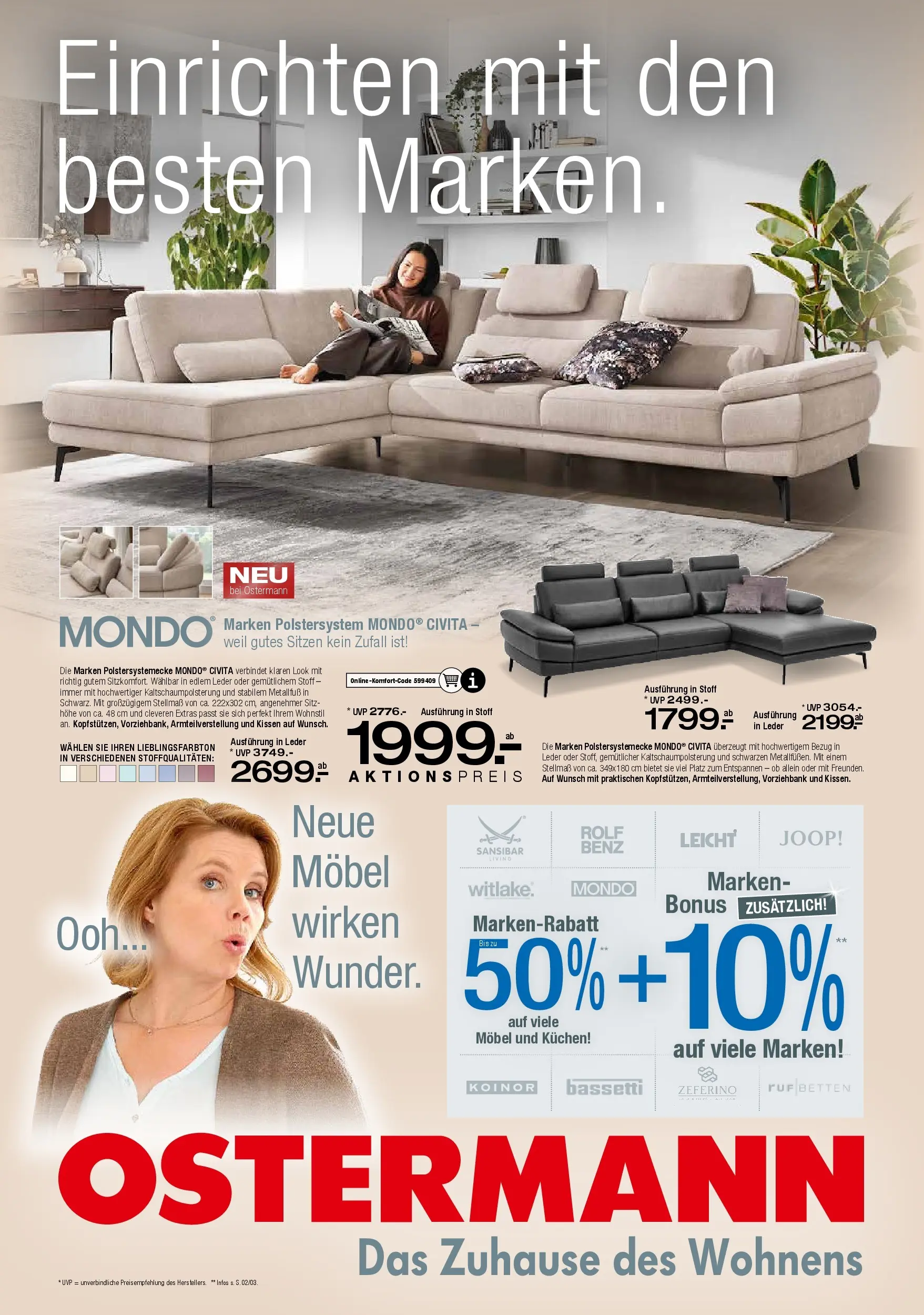 Ostermann - Möbel Ostermann: Neue Möbel wirken Wunder. (ab 15.11.2025) zum Blättern | Seite: 12 | Produkte: Kissen, Kuchen