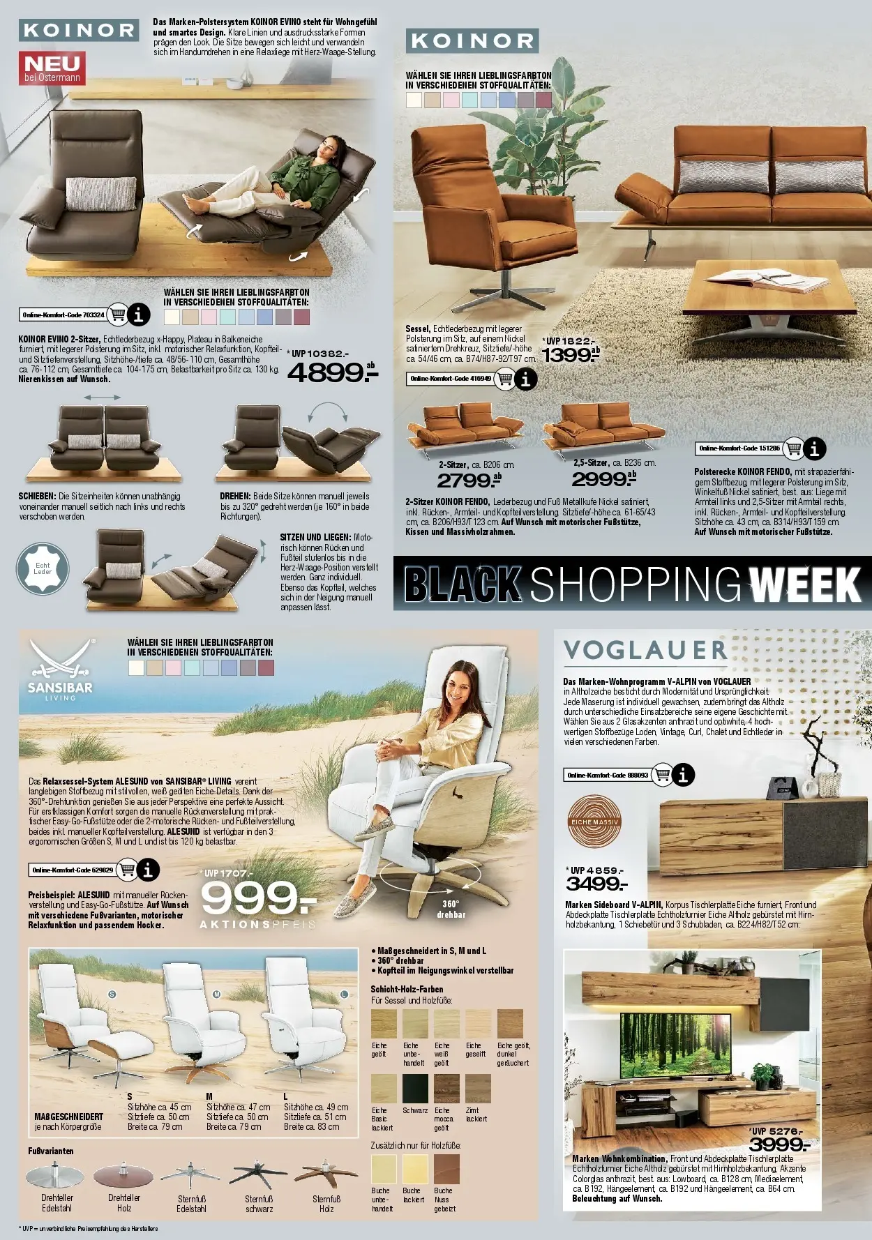 Ostermann - Möbel Ostermann: Neue Möbel wirken Wunder. (ab 21.11.2025) zum Blättern | Seite: 3 | Produkte: Sideboard, Kissen, Sessel, Liege