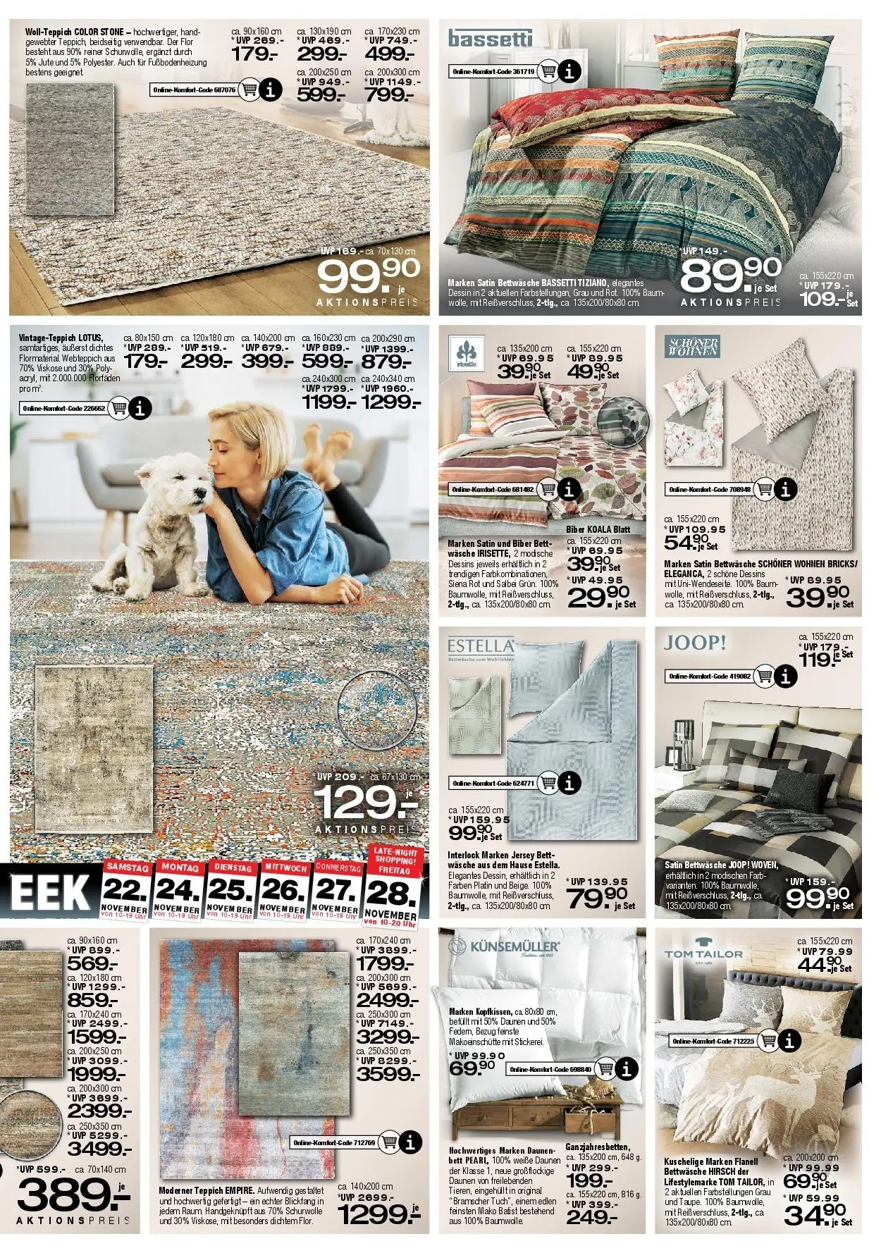Ostermann - Möbel Ostermann: Neue Möbel wirken Wunder. (ab 21.11.2025) zum Blättern | Seite: 6 | Produkte: Bett, Bettwäsche, Teppich, Uhr