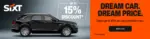 Sixt SAVE UP TO 15% DISCOUNT - au 31.12.2025