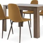 JYSK VEDDE 120 stejar sălbatic + 4 JONSTRUP galben curry