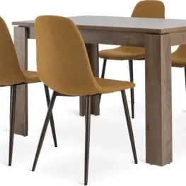 JYSK VEDDE 120 stejar sălbatic + 4 JONSTRUP galben curry