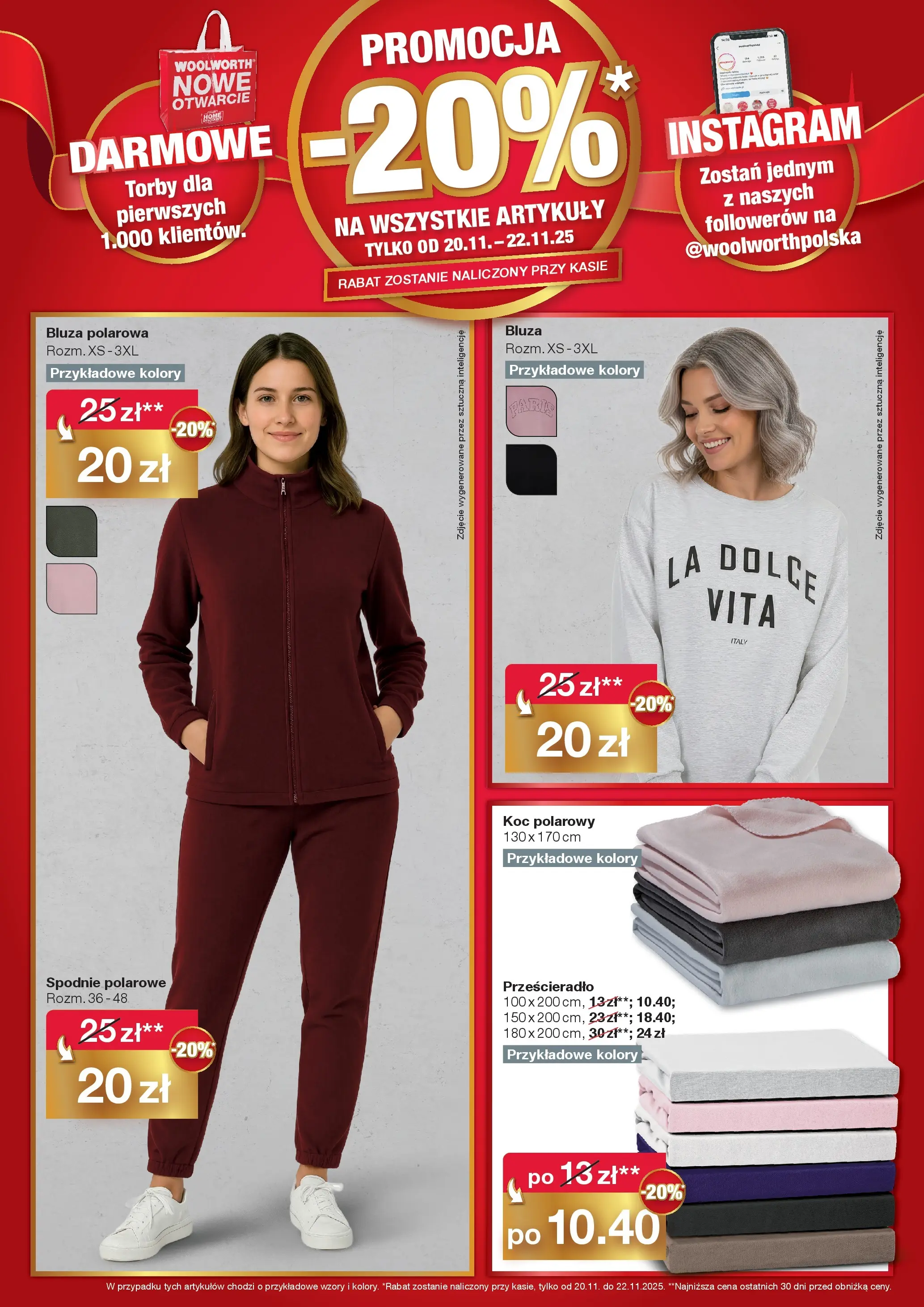 Woolworth Gazetka - Tychy od (20.11.2025 - 22.11.2025) | Strona: 3 | Produkty: Spodnie, Koc
