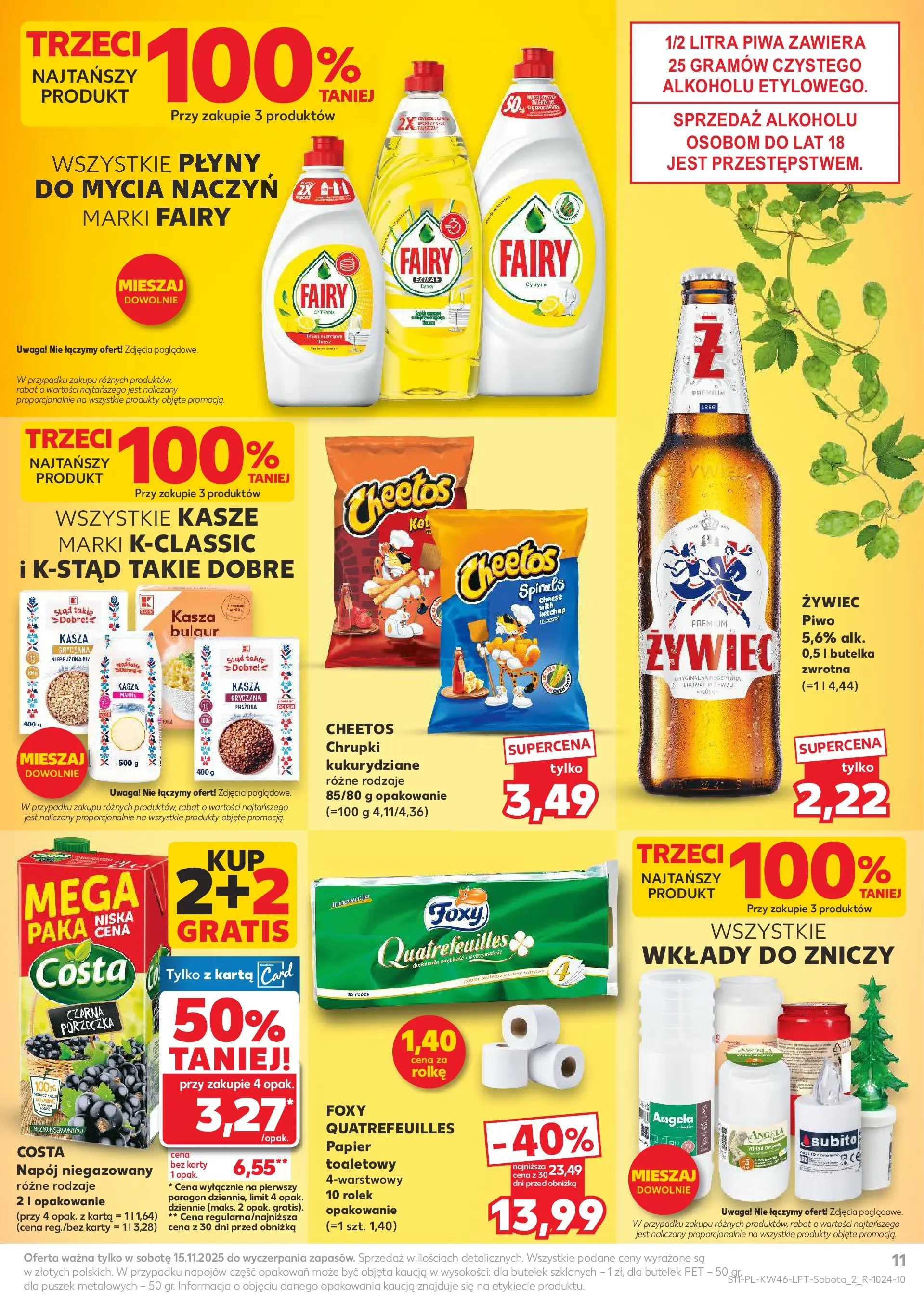 Kaufland gazetka od 13.11.2025 - od jutra PDF | Strona: 11 | Produkty: Karta, Chrupki, Piwo, Fairy