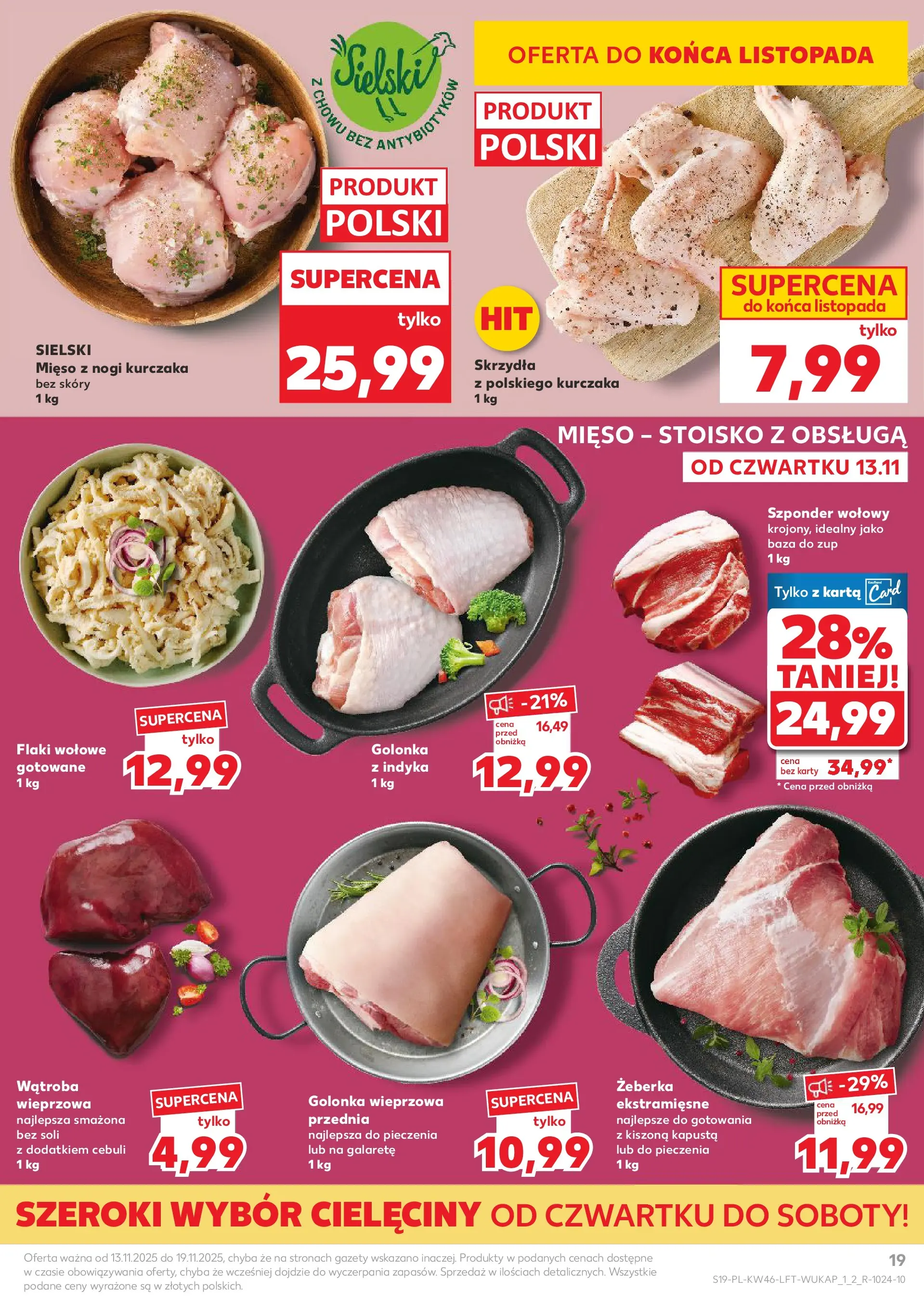 Kaufland gazetka od 13.11.2025 - od jutra PDF | Strona: 19 | Produkty: Kapusta, Mięso, Flaki, Flaki wołowe