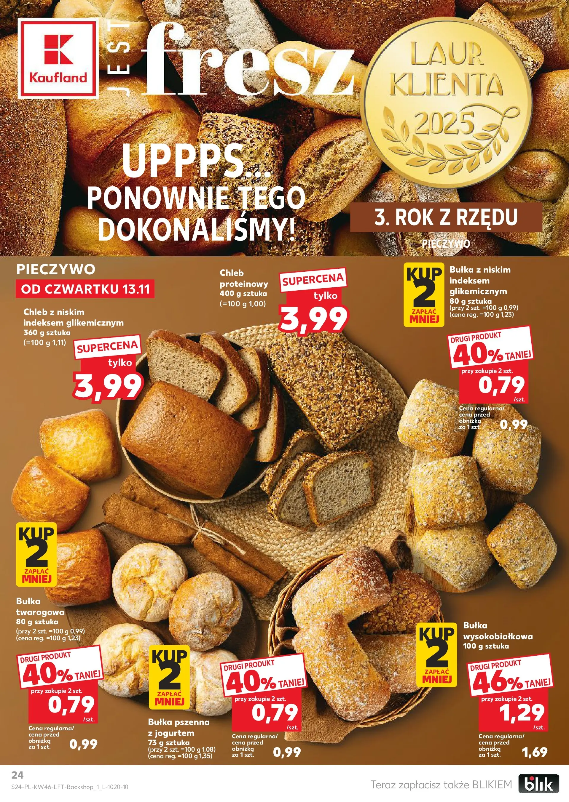 Kaufland gazetka od 13.11.2025 - od jutra PDF | Strona: 24 | Produkty: Pieczywo, Bułka, Chleb, Bułka pszenna