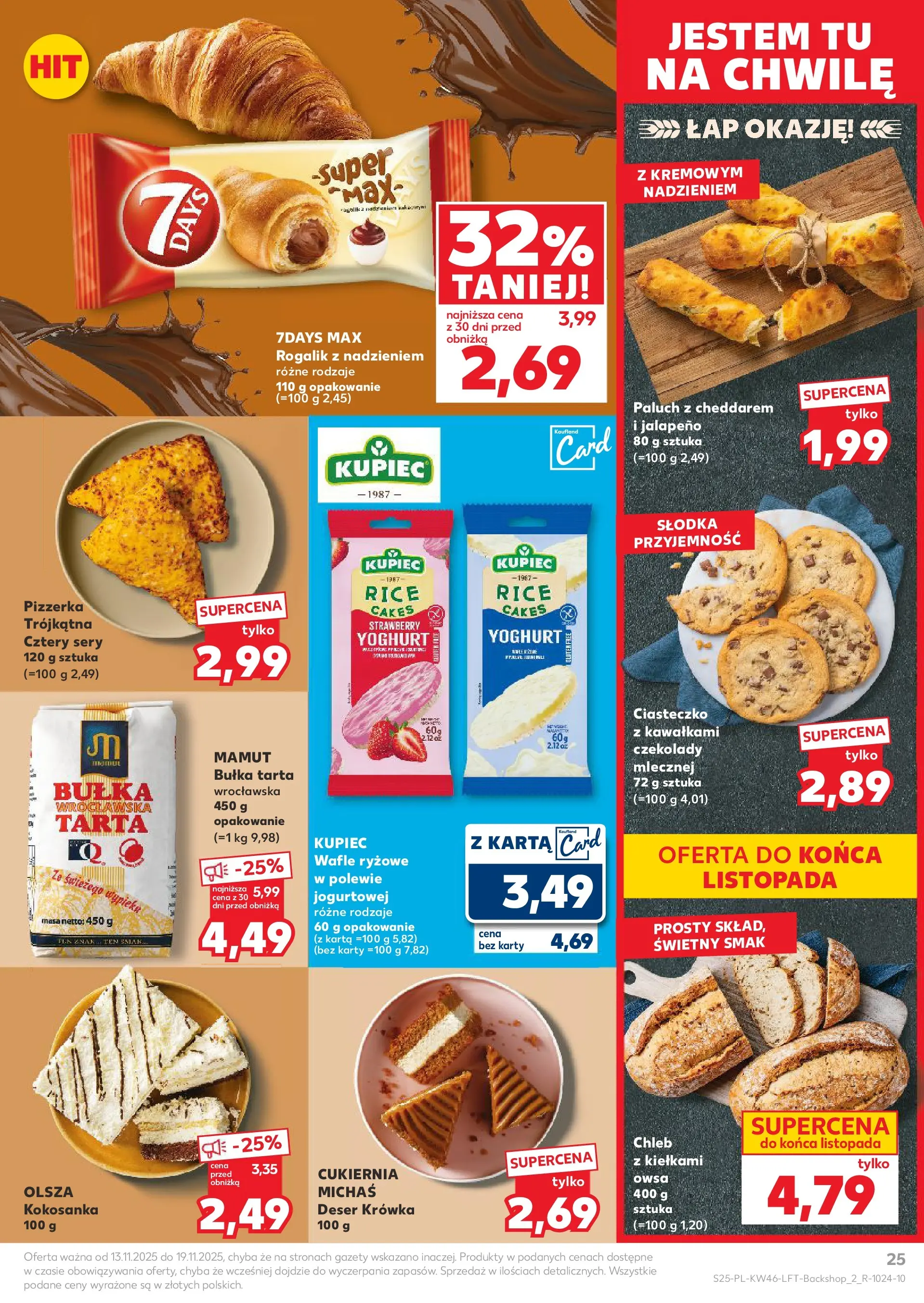 Kaufland gazetka od 13.11.2025 - od jutra PDF | Strona: 25 | Produkty: Karta, Wafle, Krowka, Chleb