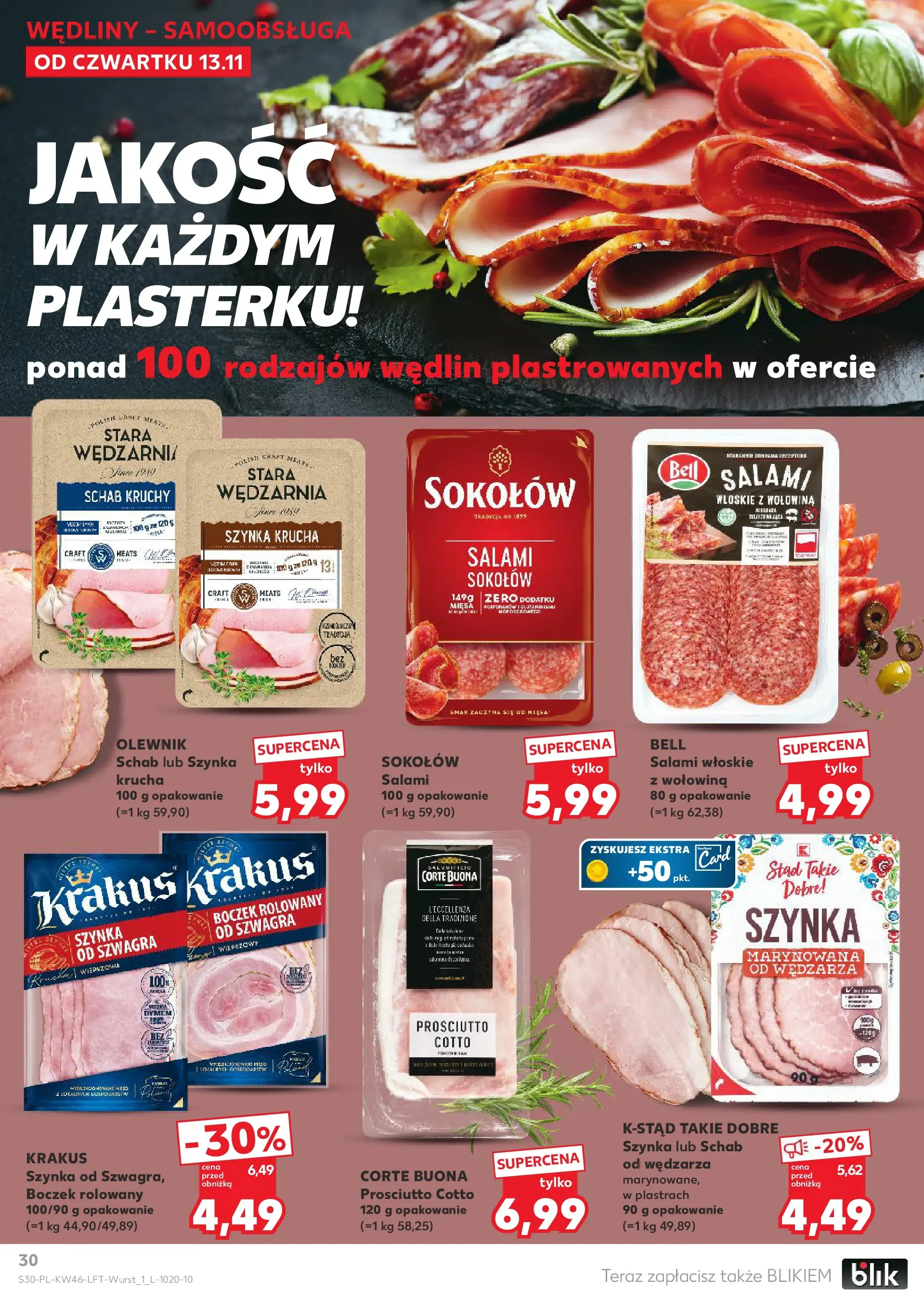 Kaufland gazetka od 13.11.2025 - od jutra PDF | Strona: 30 | Produkty: Schab, Bell, Prosciutto, Wędliny