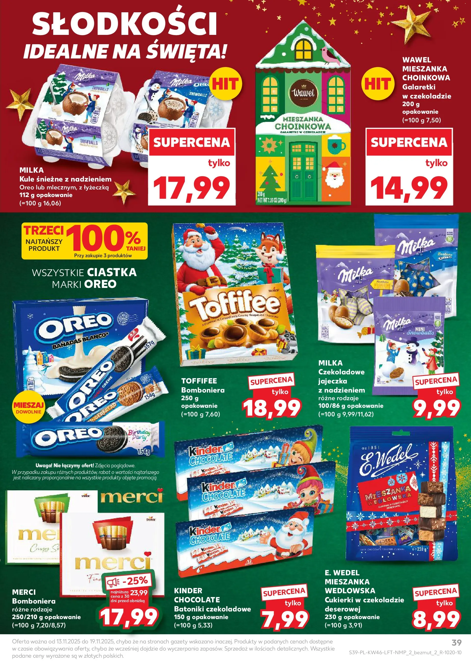 Kaufland gazetka od 13.11.2025 - od jutra PDF | Strona: 39 | Produkty: Galaretki, Merci, Toffifee, Milka