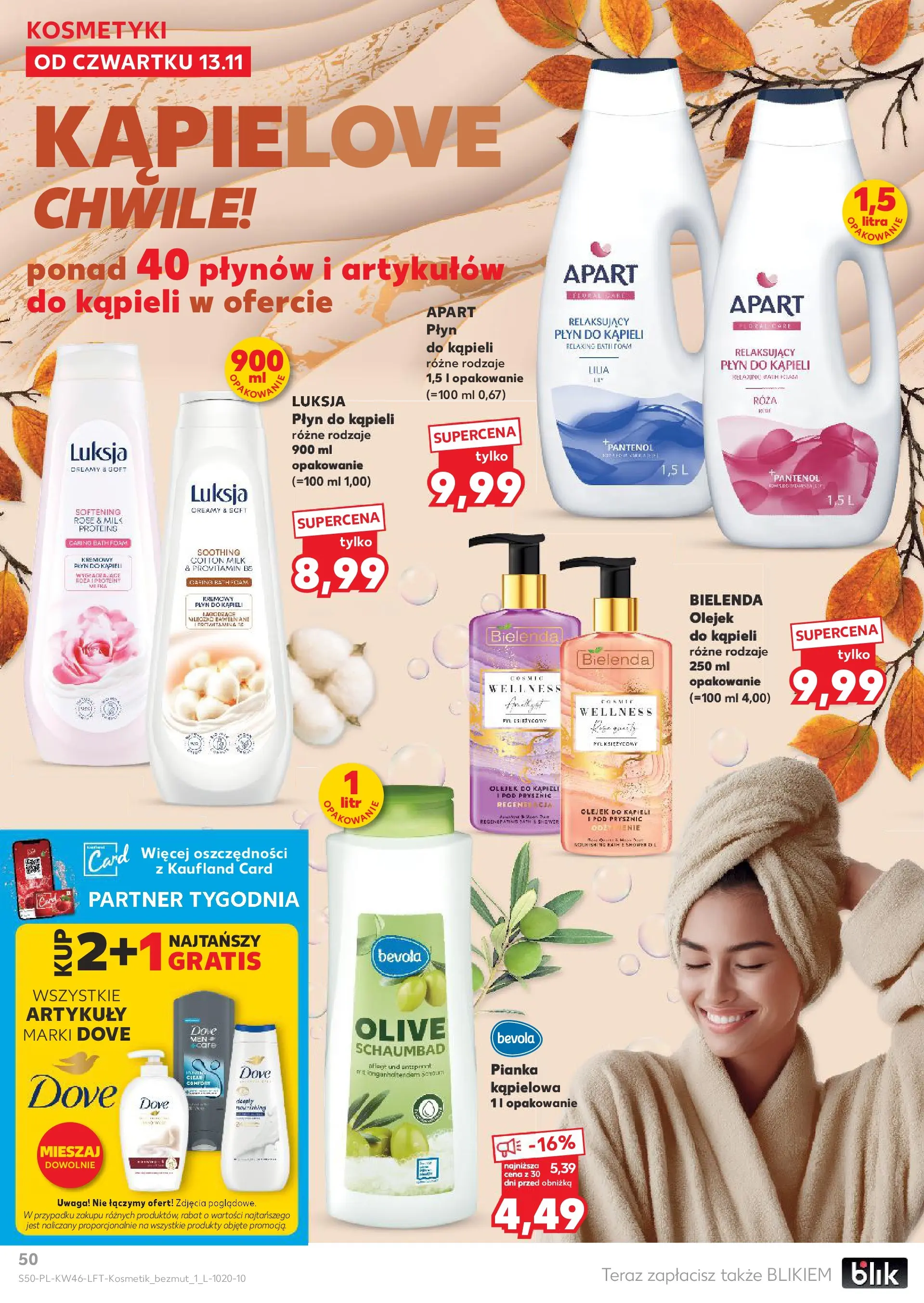 Kaufland gazetka od 13.11.2025 - od jutra PDF | Strona: 50 | Produkty: Kosmetyki, Płyn do kąpieli, Kąpiel, Prysznic