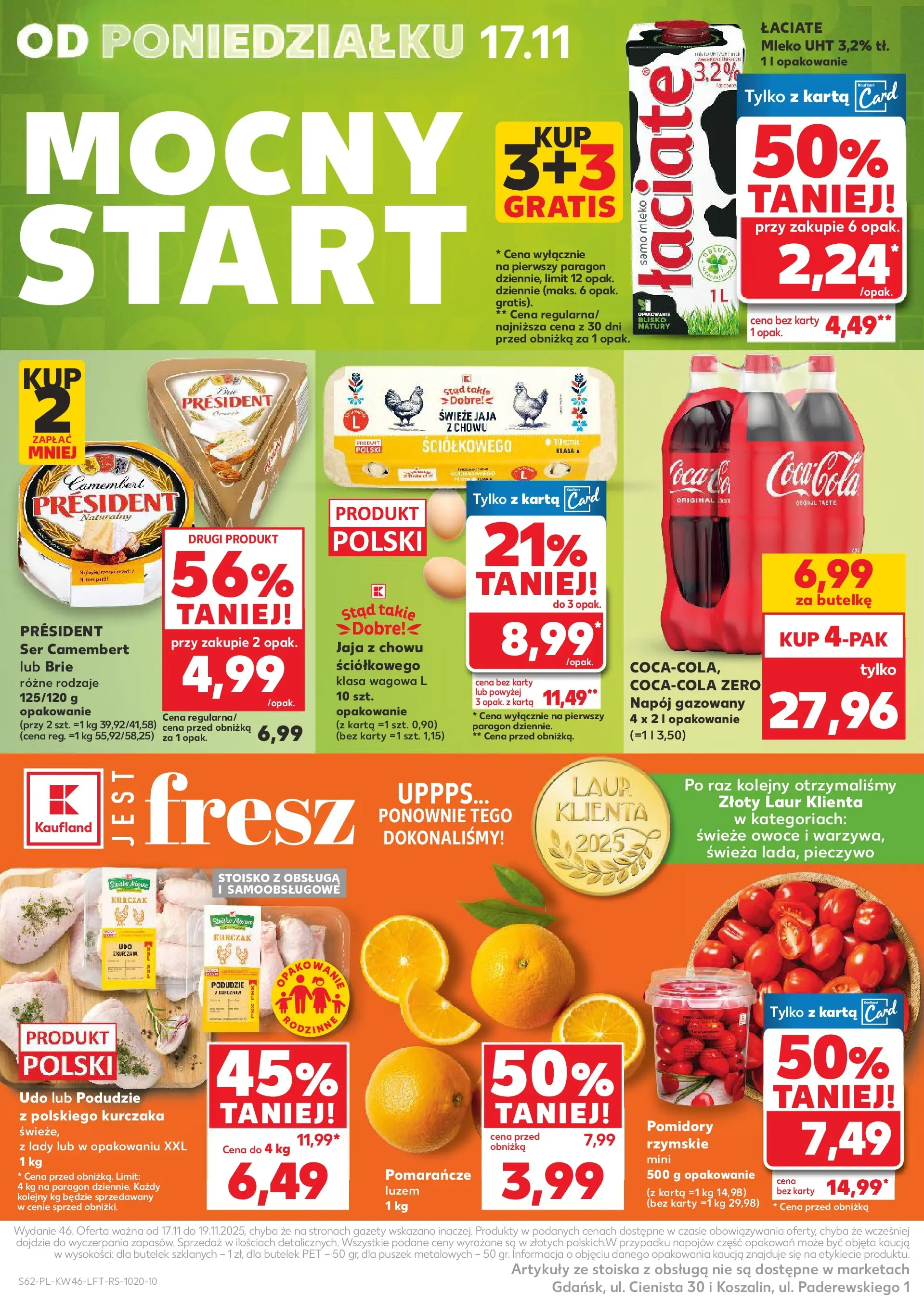 Kaufland gazetka od 13.11.2025 - od jutra PDF | Strona: 62 | Produkty: Karta, Coca cola, Ser, Jaja