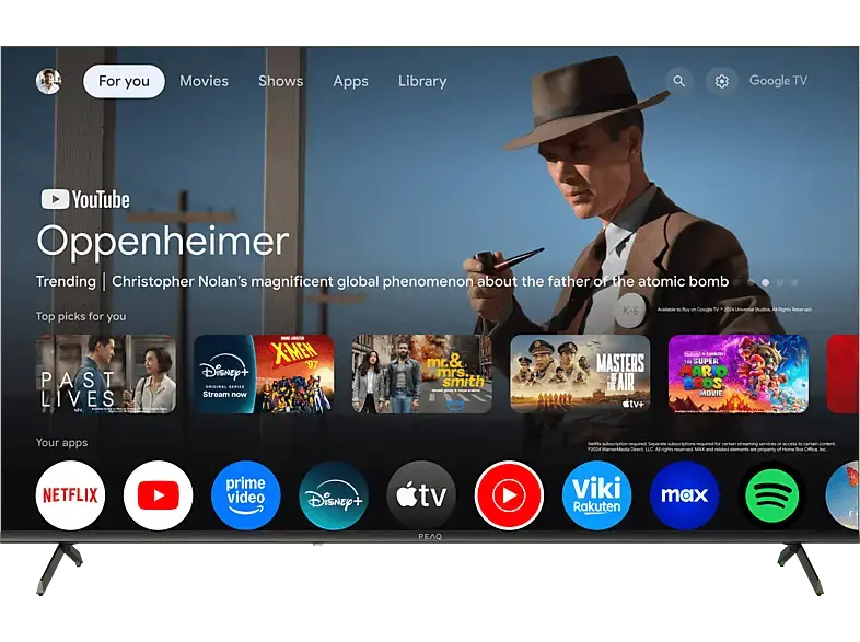 Peaq PTV 55GQU-5025C (2025) 55 Zoll Google QLED UHD Smart TV; QLED TV